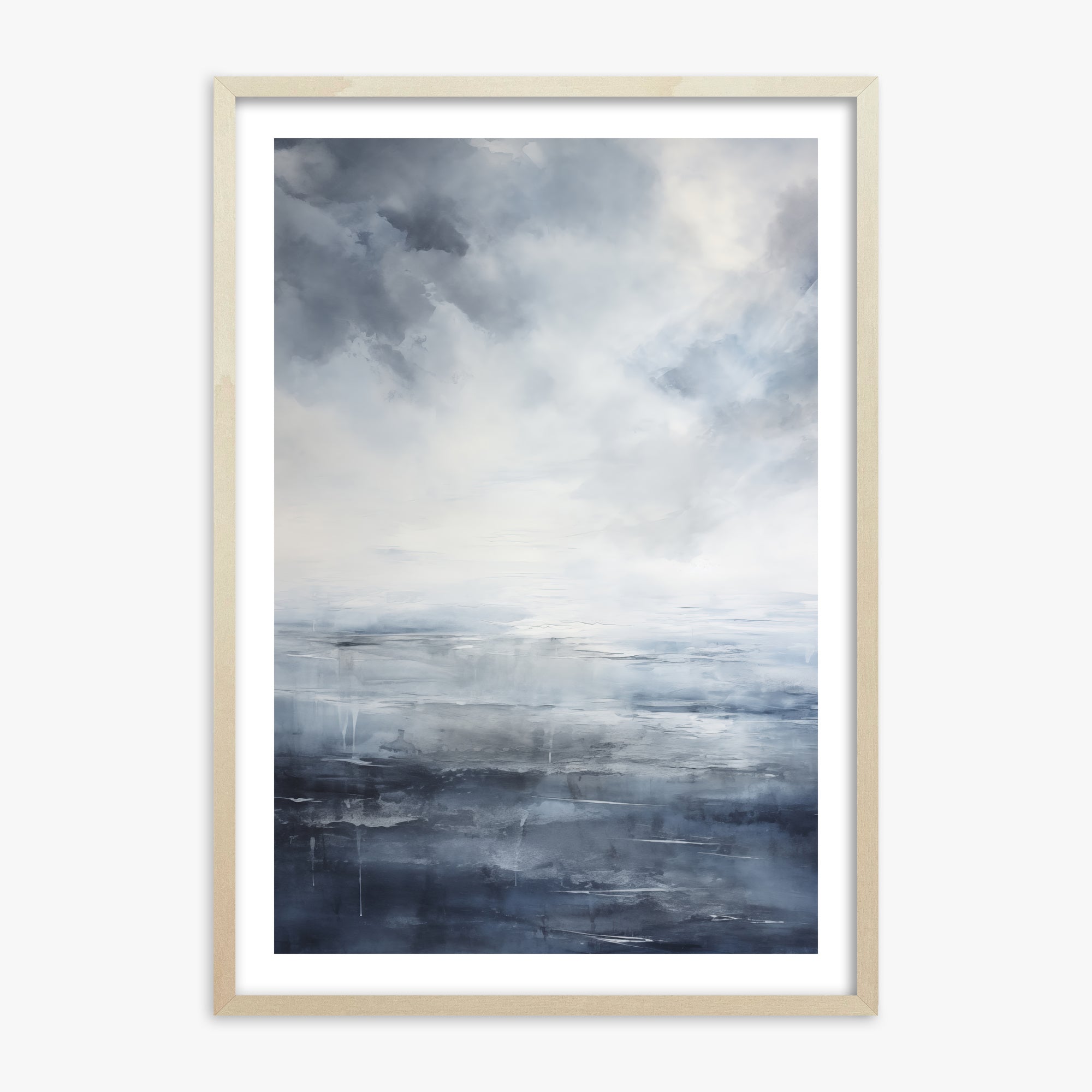 Tempest Mirror, 70x100cm Framed Art Reproduction With Lime Wood Frame