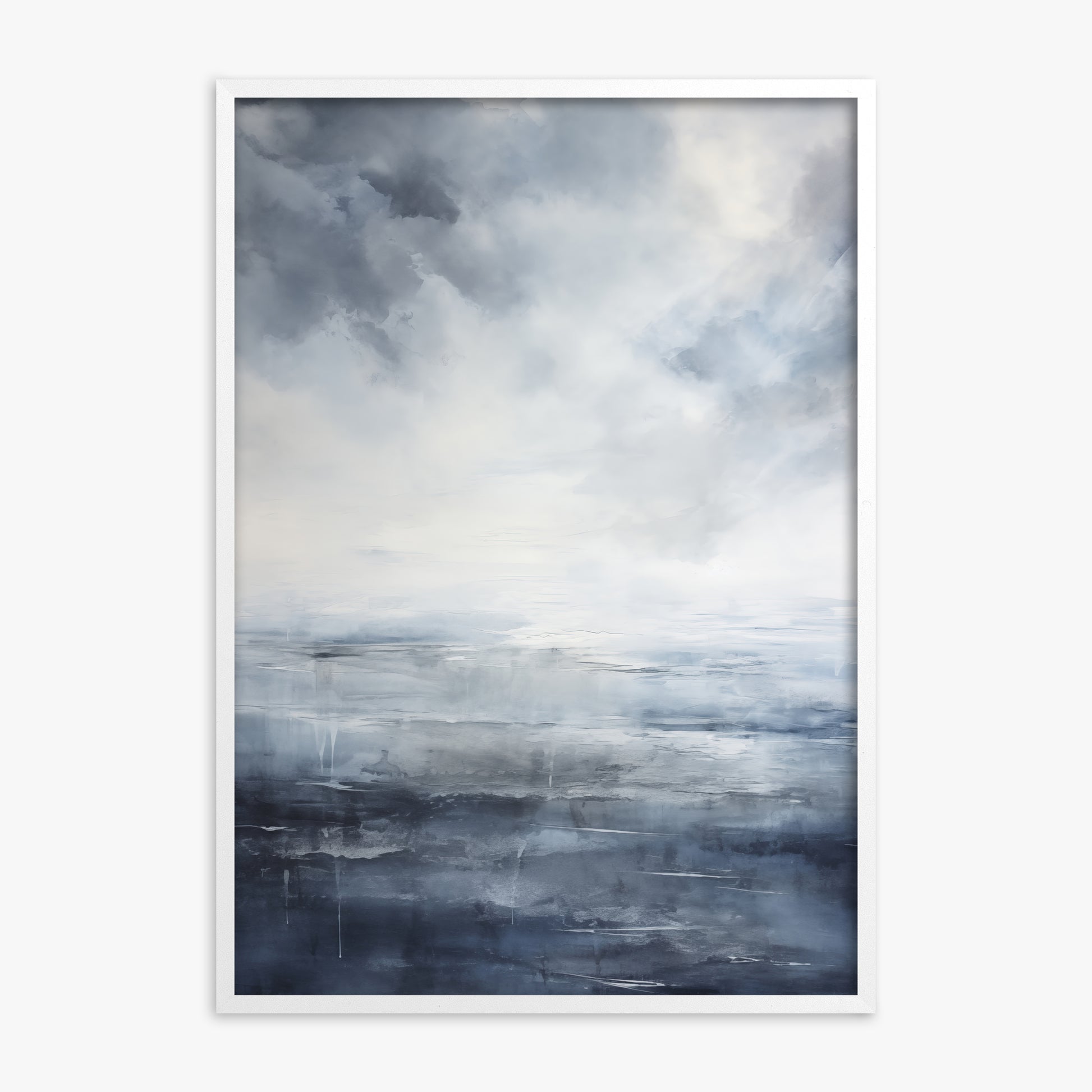 Tempest Mirror, White Framed Poster With White Frame
