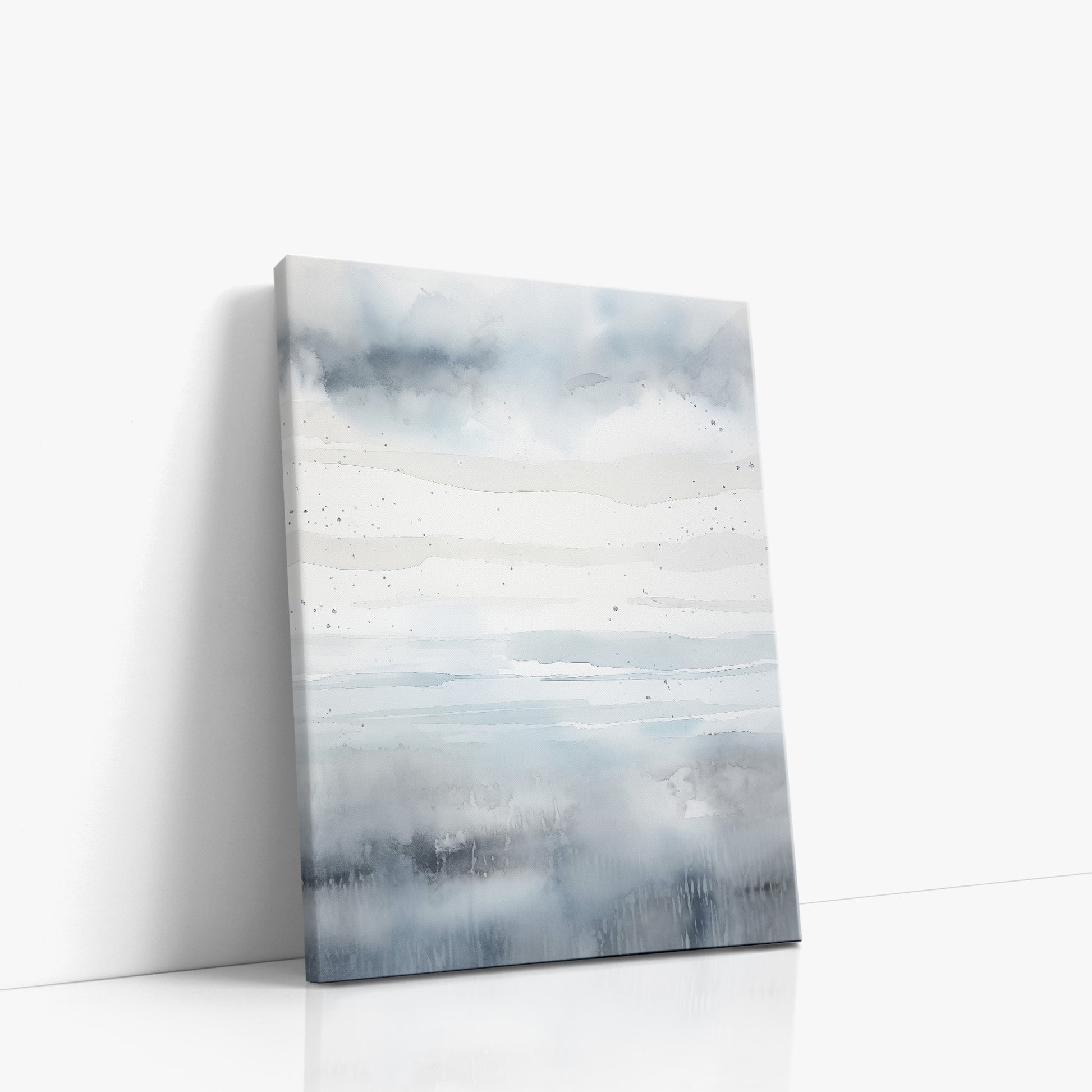 Misty Horizon Watercolor, 30x40cm Satin Canvas Art Reproduction Left Angle