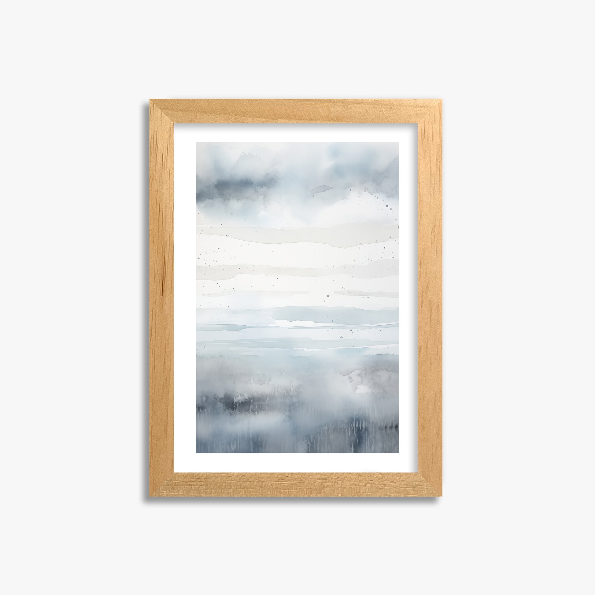 Misty Horizon Watercolor, 21x30cm Oak Framed Art Reproduction