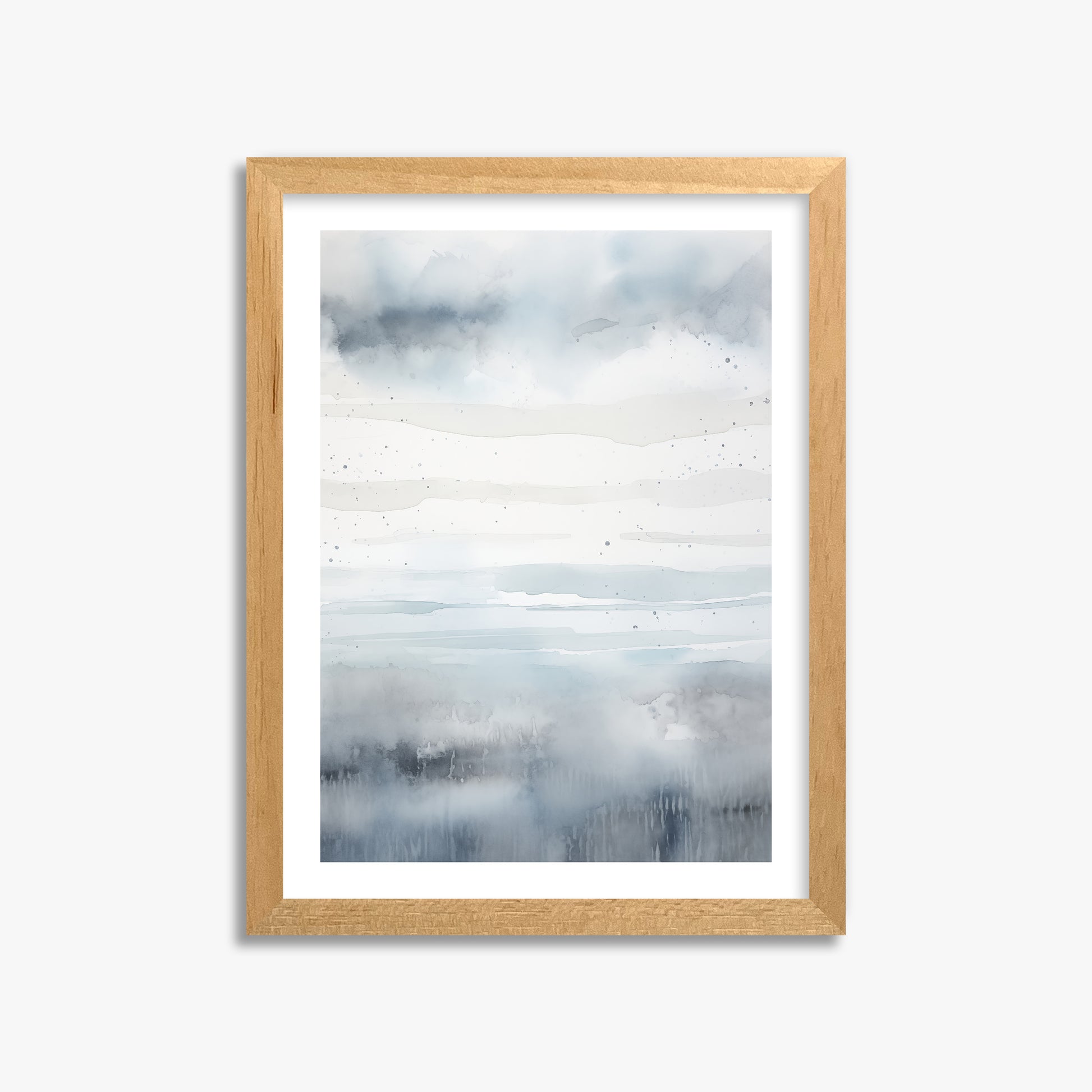 Misty Horizon Watercolor, 30x40cm Oak Framed Art Reproduction
