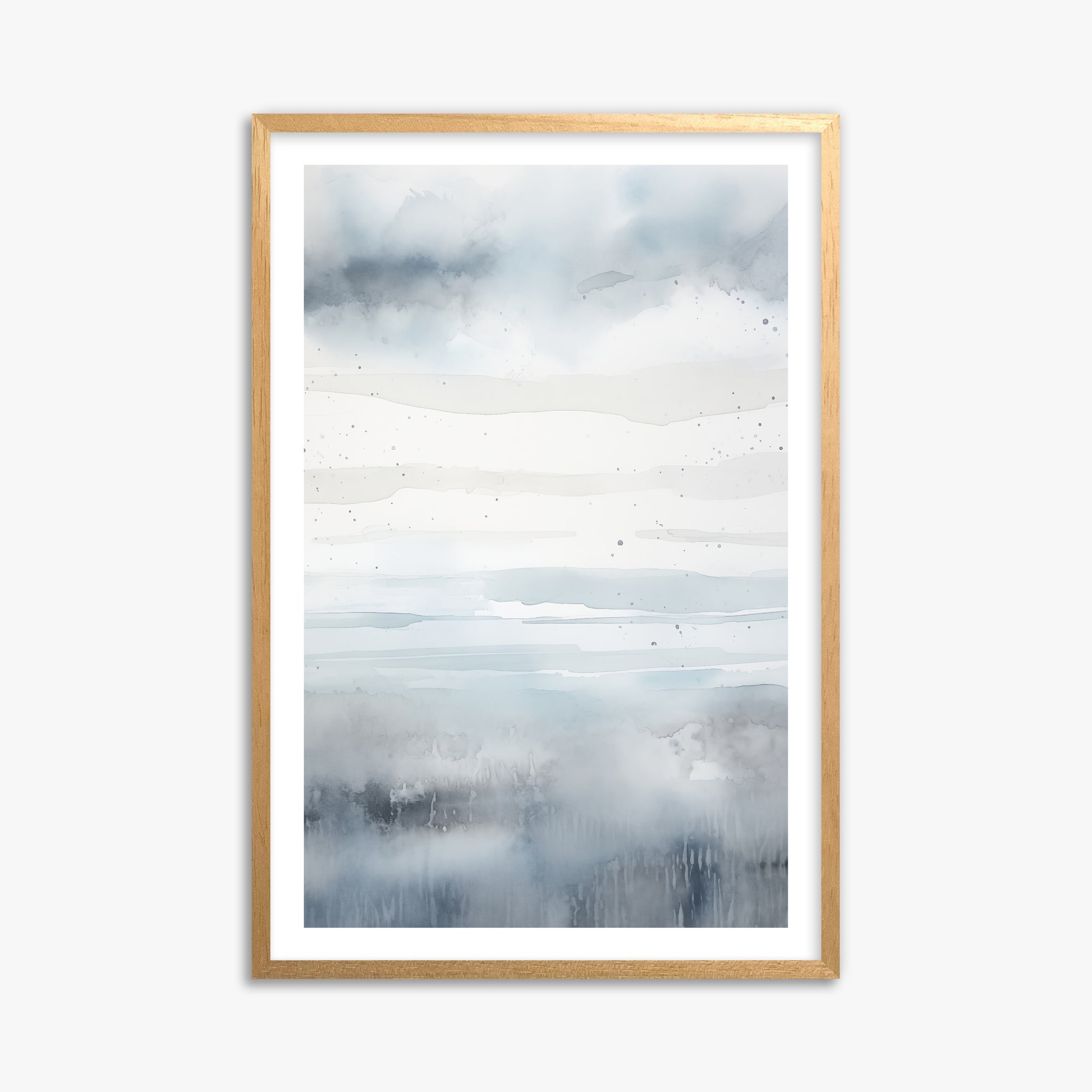 Misty Horizon Watercolor, 61x91cm Oak Framed Art Reproduction
