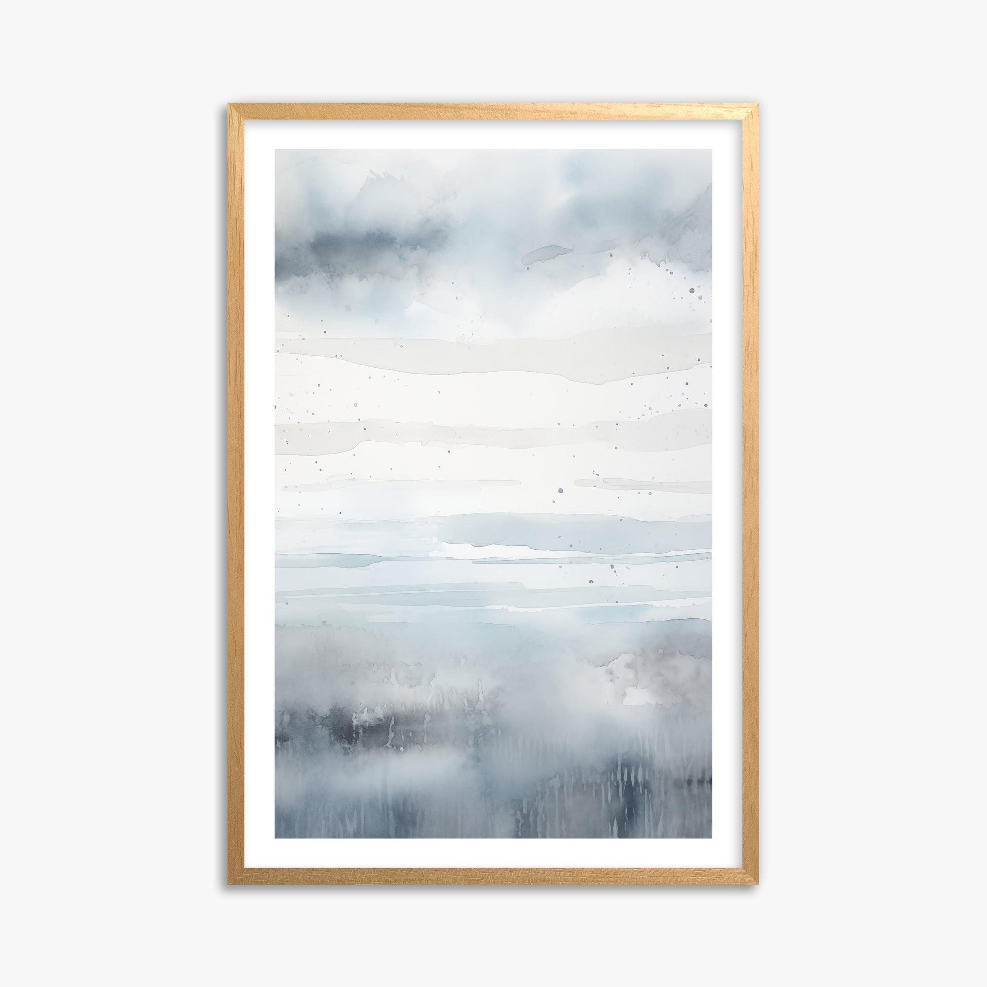 Misty Horizon Watercolor, 61x91cm Oak Framed Art Reproduction