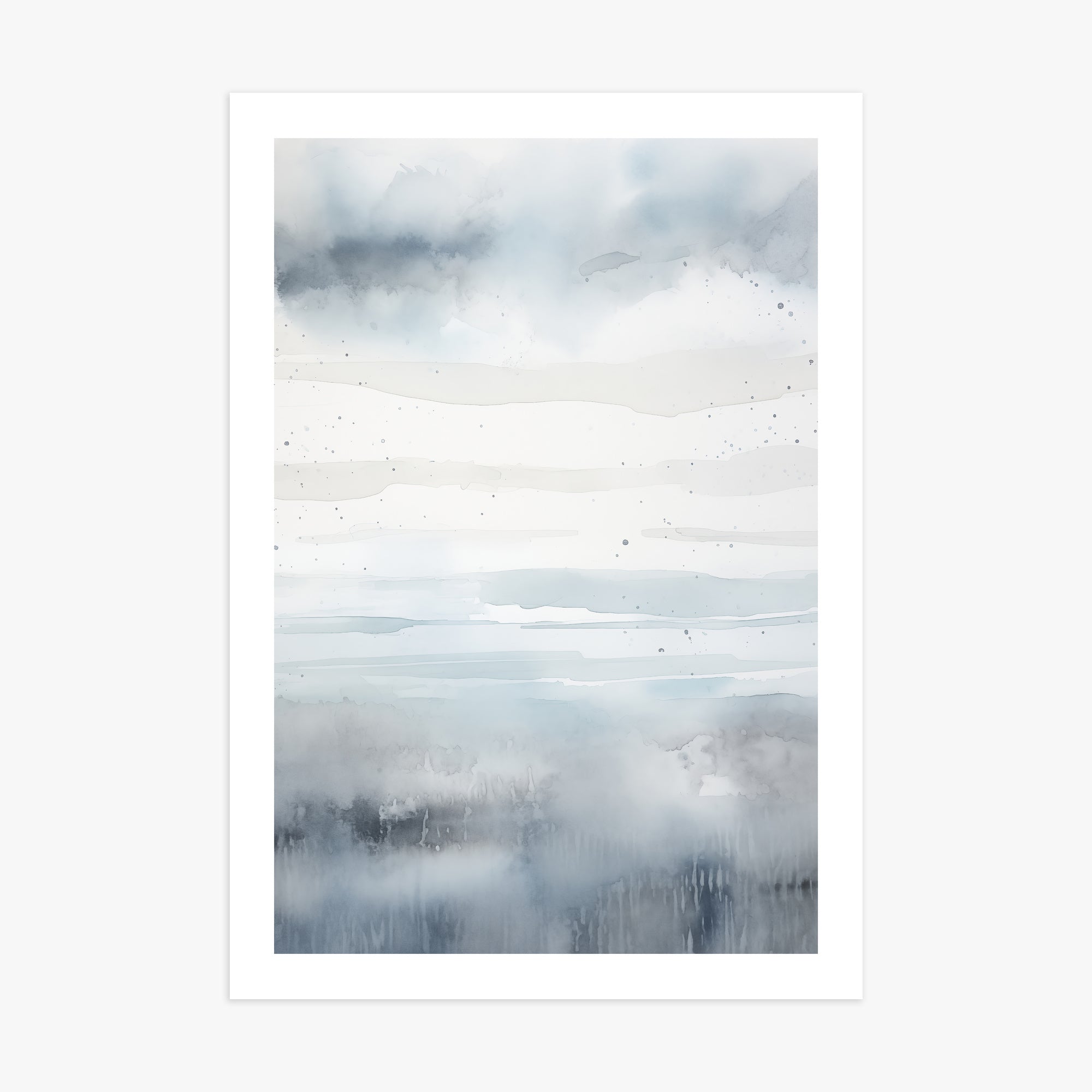 Misty Horizon Watercolor, 70x100cm Printed Poster
