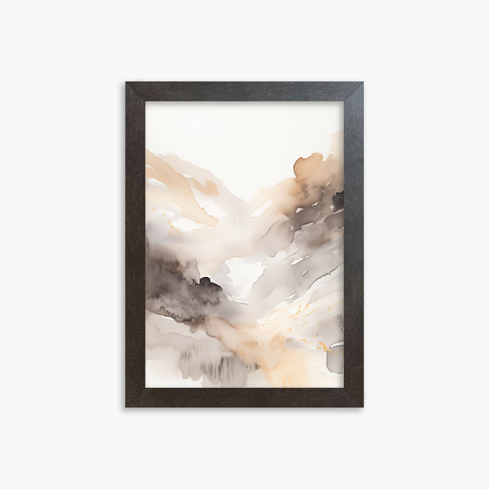 Misty Mountain Veil, 21x30cm Framed Art Reproduction With Espresso Frame