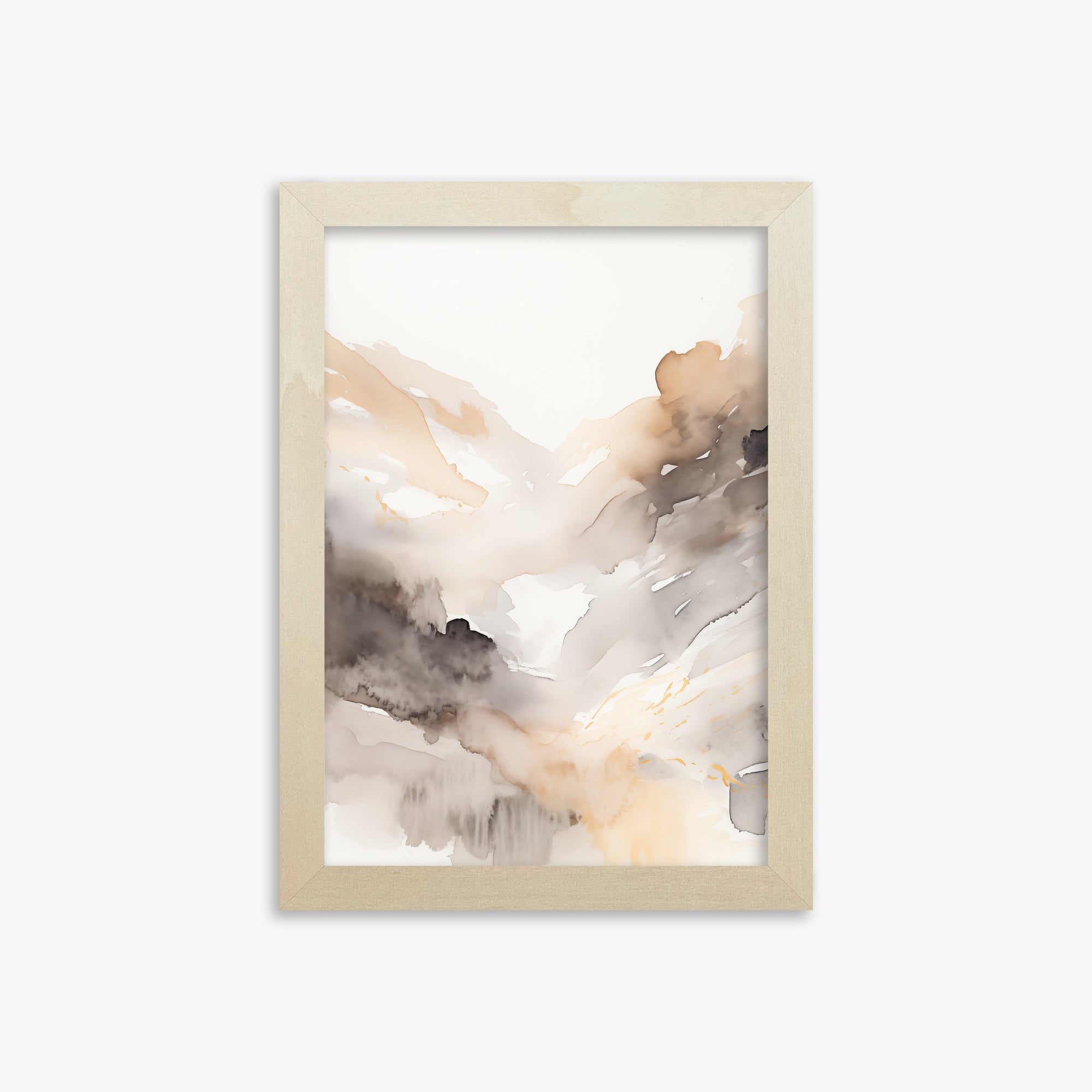 Misty Mountain Veil, 21x30cm Framed Art Reproduction With Lime Wood Frame