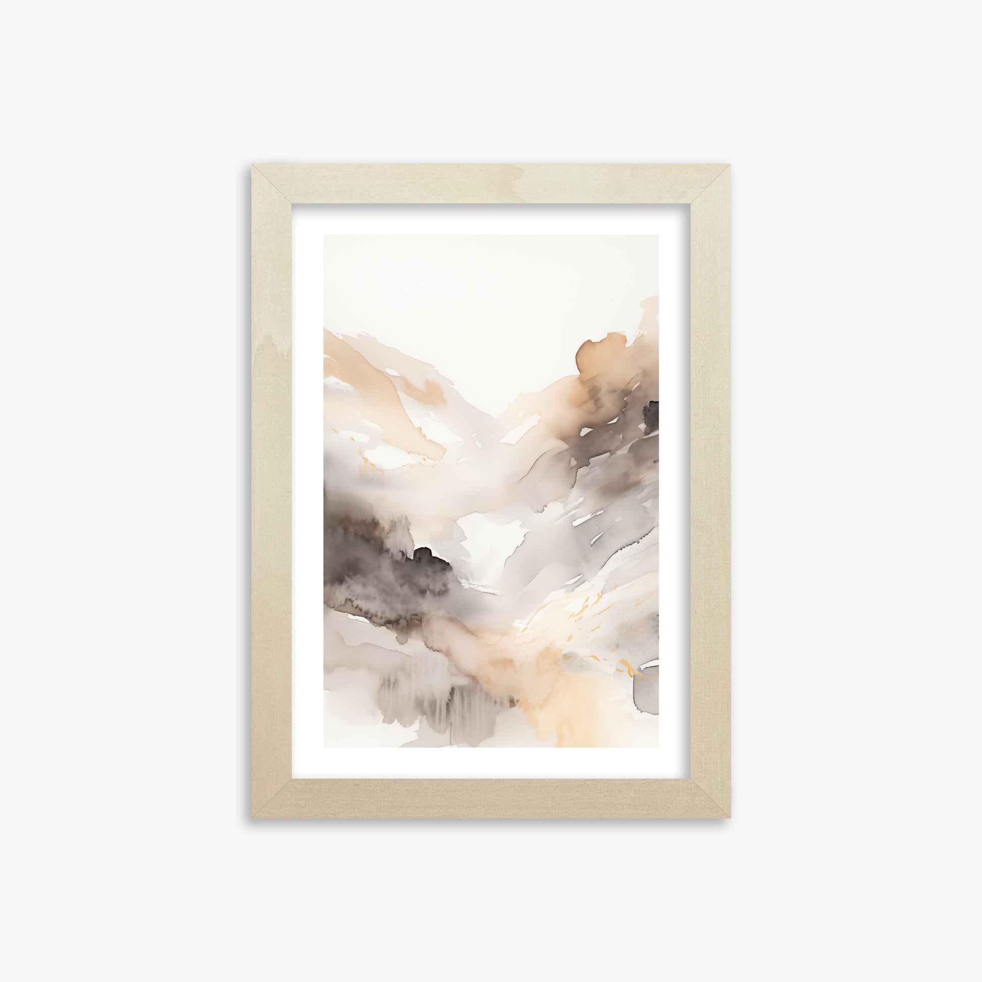 Misty Mountain Veil, 21x30cm Framed Art Reproduction With Lime Wood Frame