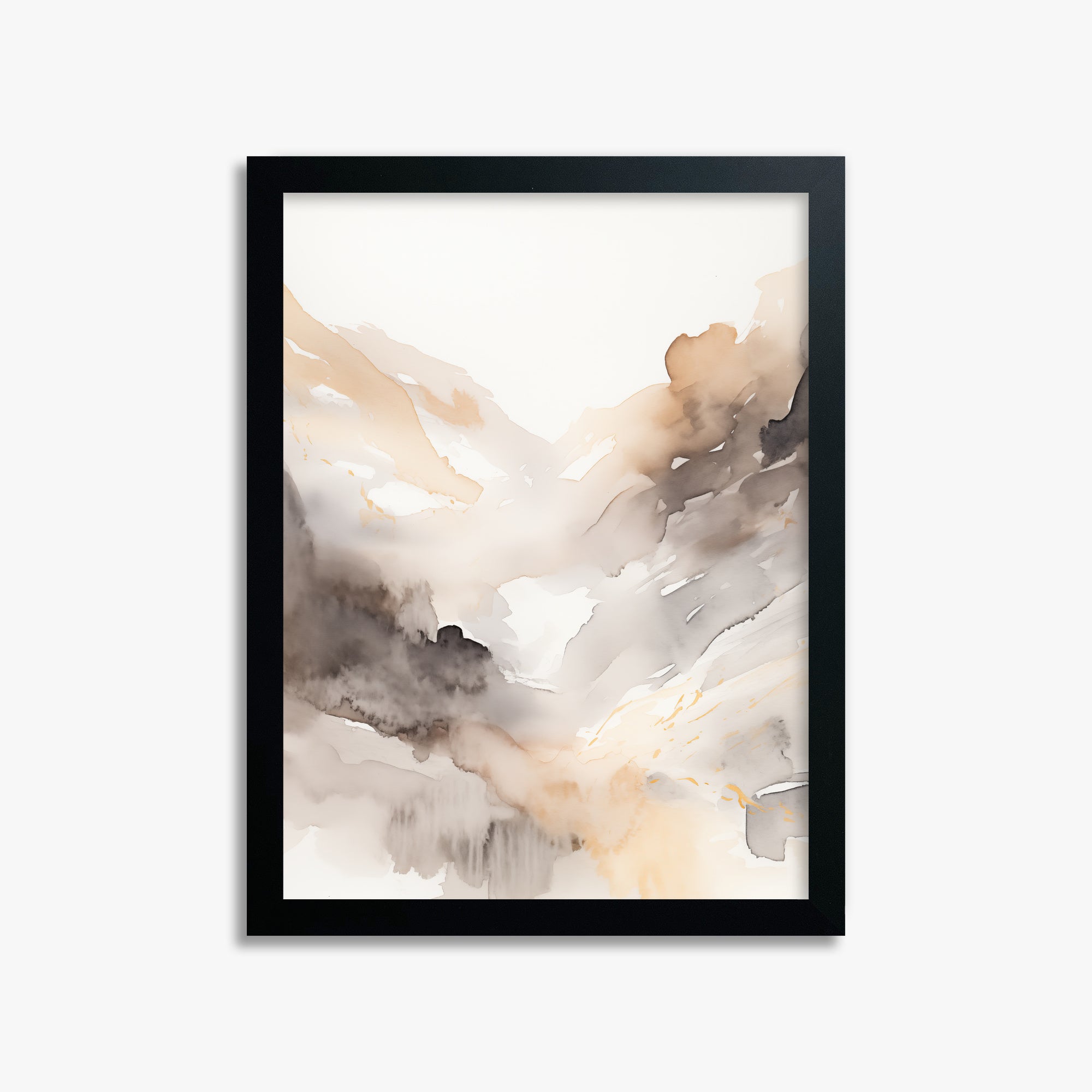 Misty Mountain Veil, 30x40cm Framed Poster With Black Frame
