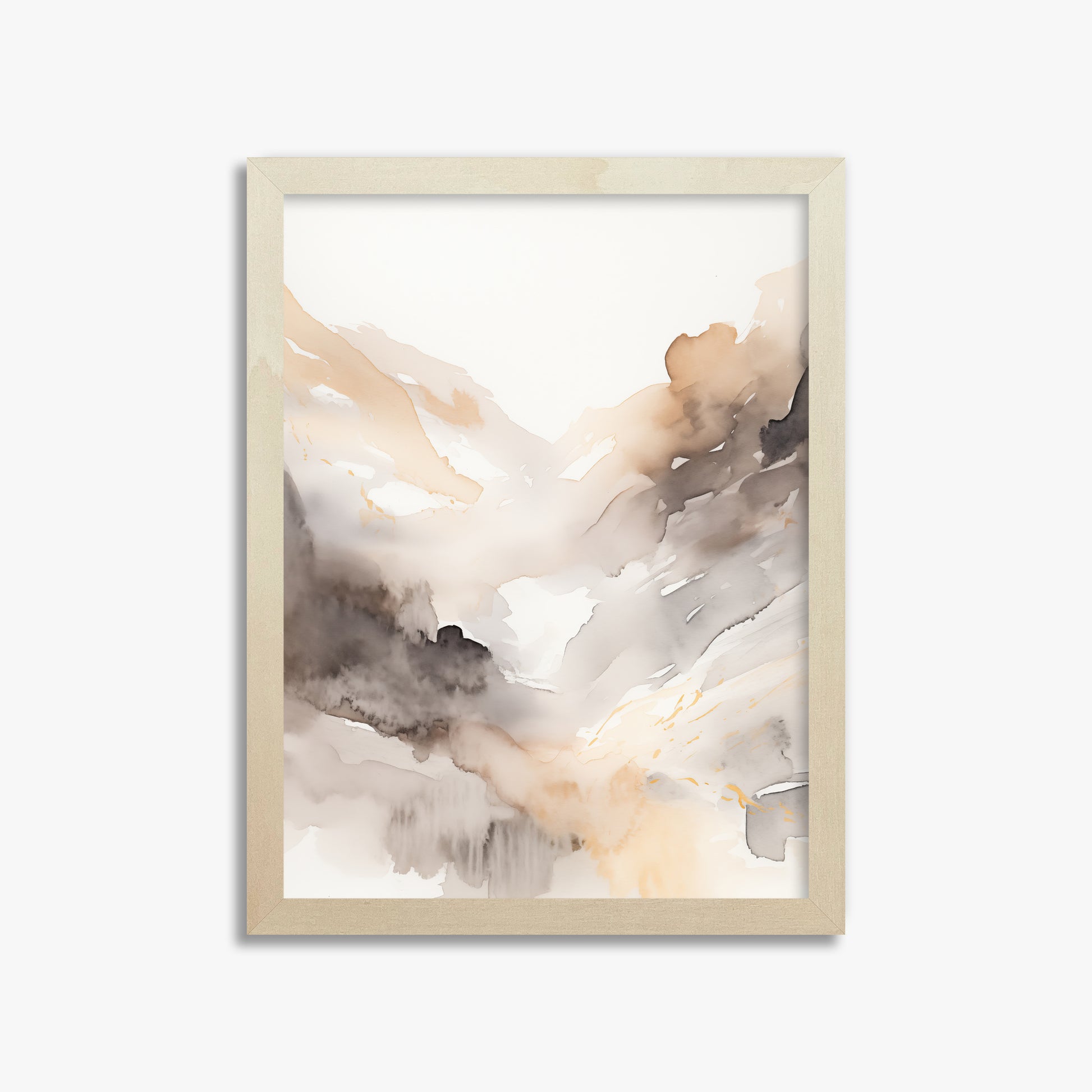 Misty Mountain Veil, 30x40cm Framed Art Reproduction With Lime Wood Frame