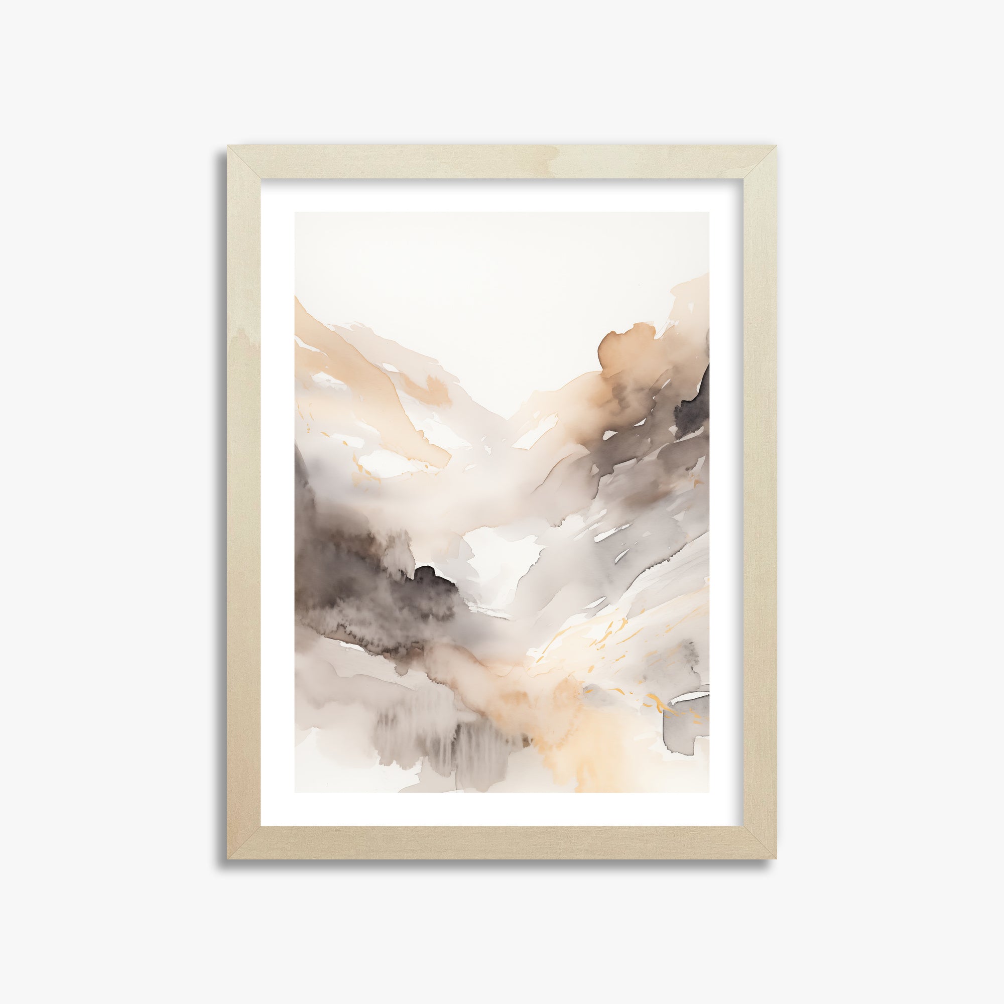 Misty Mountain Veil, 30x40cm Framed Art Reproduction With Lime Wood Frame