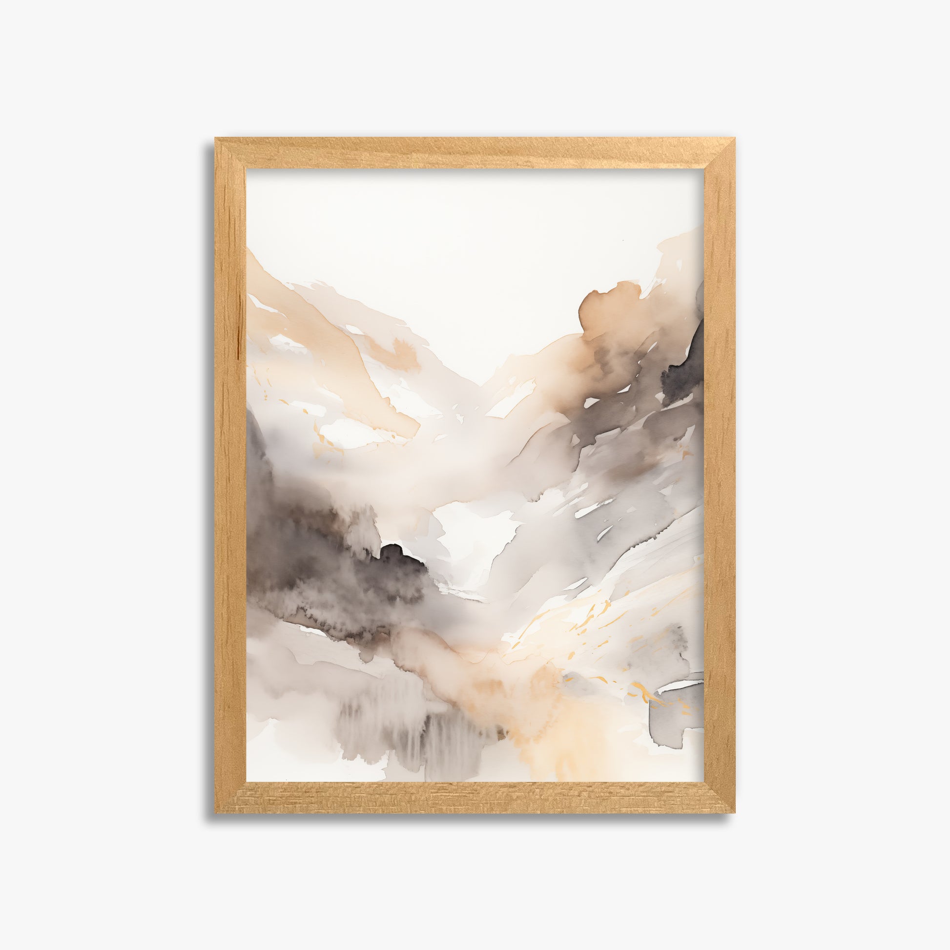Misty Mountain Veil, 30x40cm Framed Poster With Oak Frame
