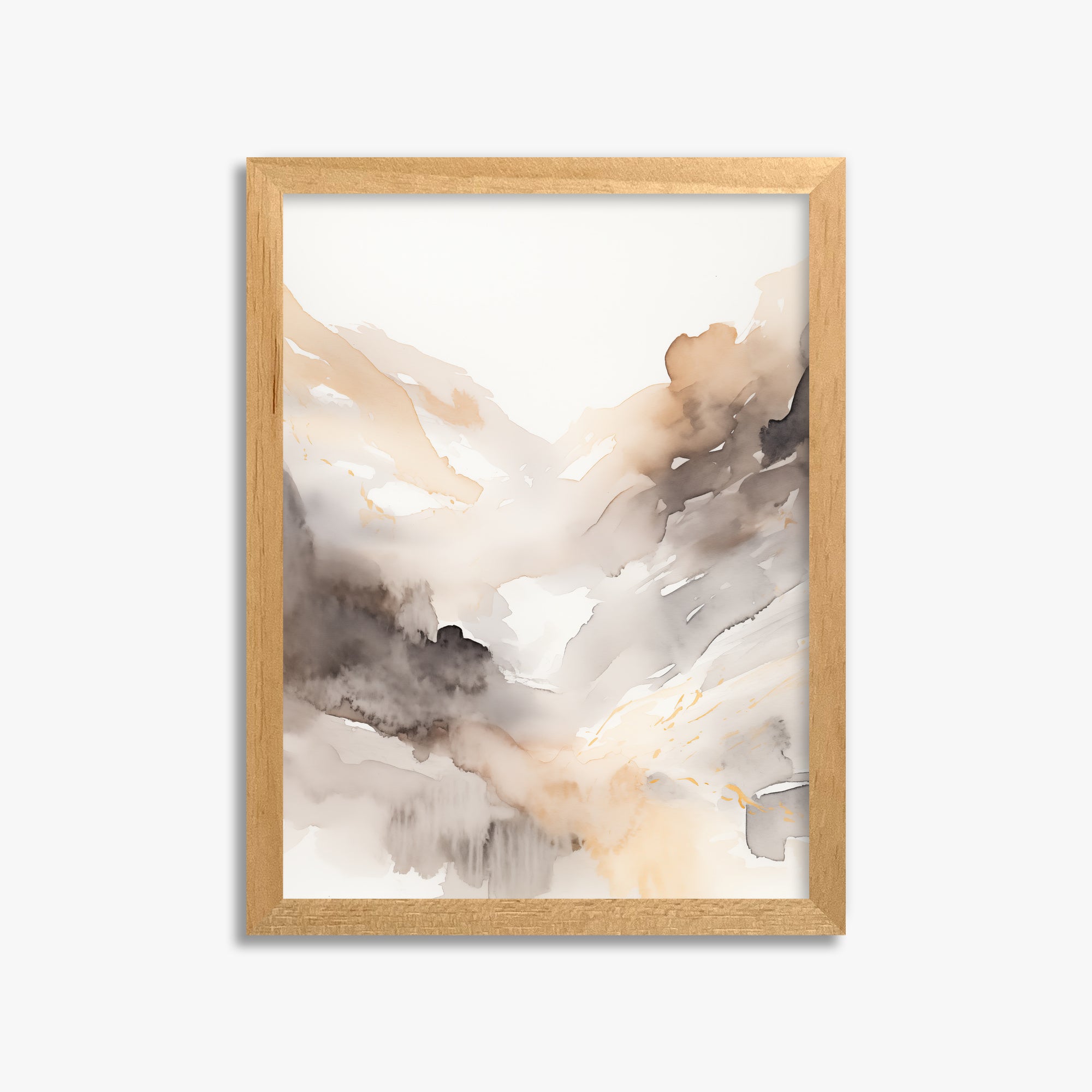 Misty Mountain Veil, 30x40cm Framed Poster With Oak Frame