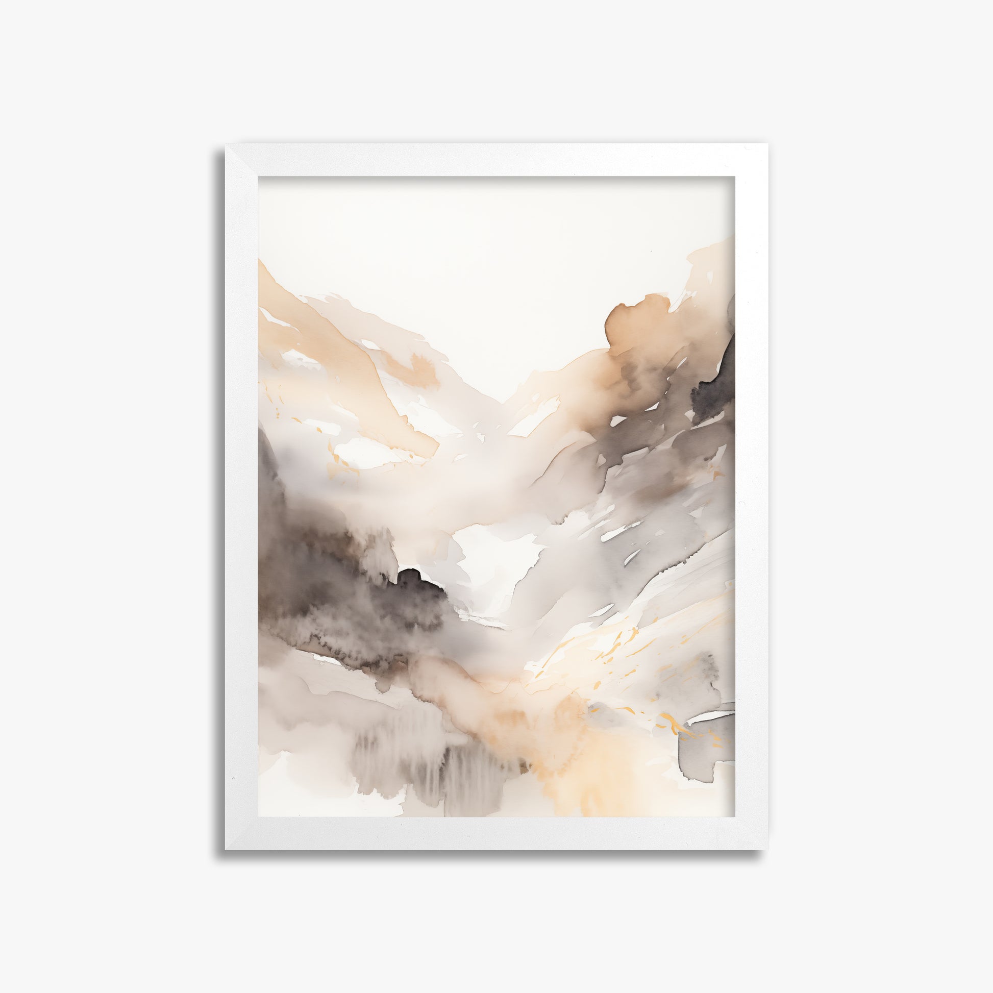 Misty Mountain Veil, 30x40cm Framed Poster With White Frame