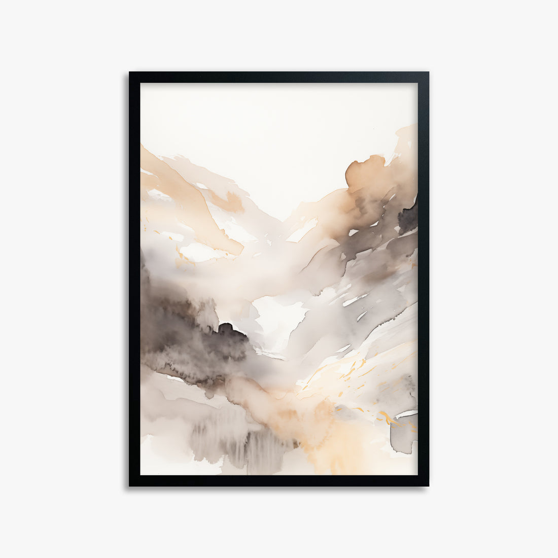 Misty Mountain Veil, 50x70cm Framed Poster With Black Frame