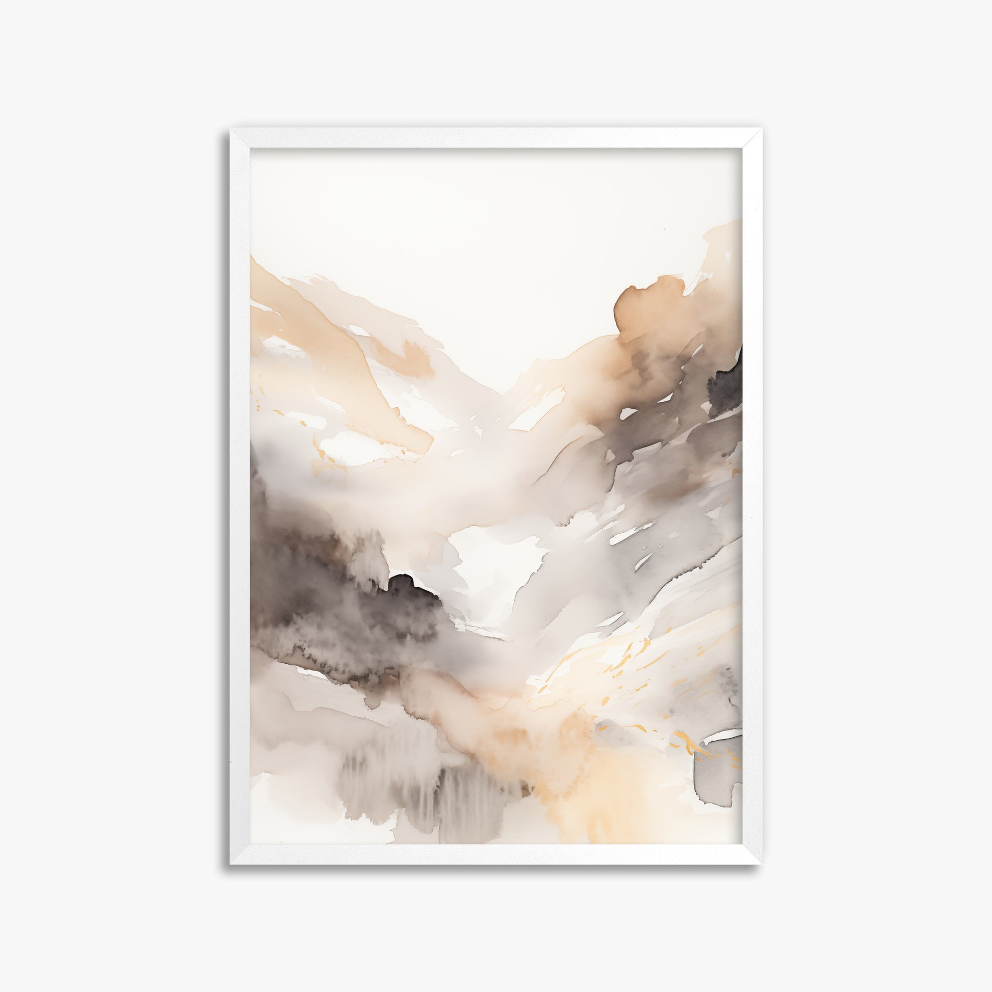 Misty Mountain Veil, 50x70cm Framed Poster With White Frame