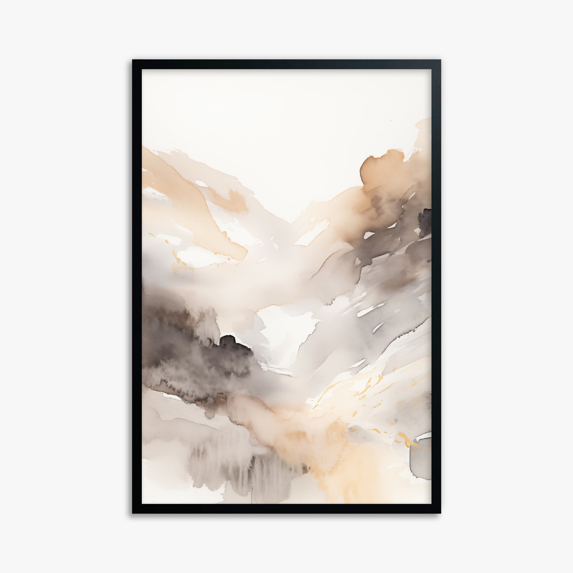 Misty Mountain Veil, 61x91cm Framed Poster With Black Frame