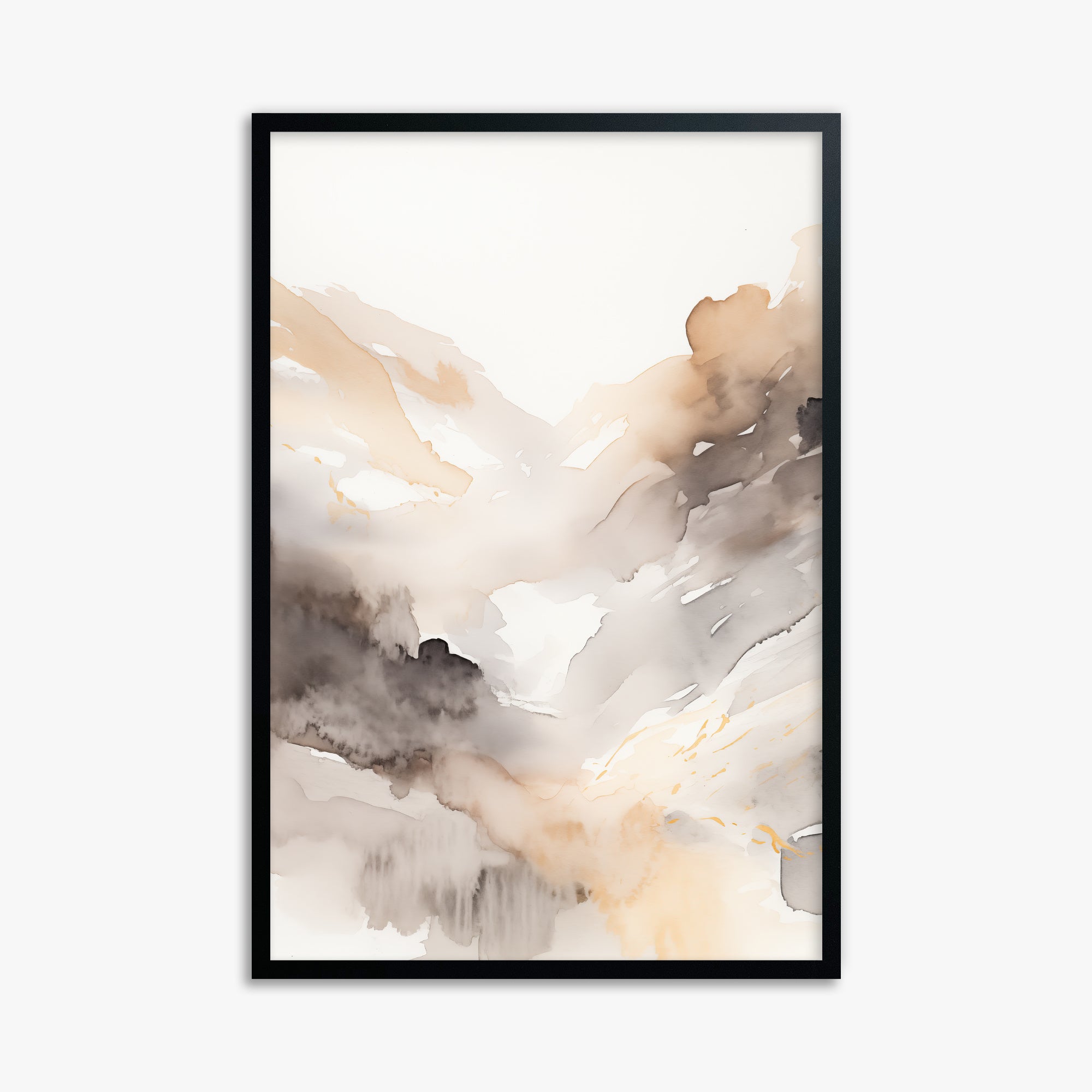 Misty Mountain Veil, 61x91cm Framed Poster With Black Frame