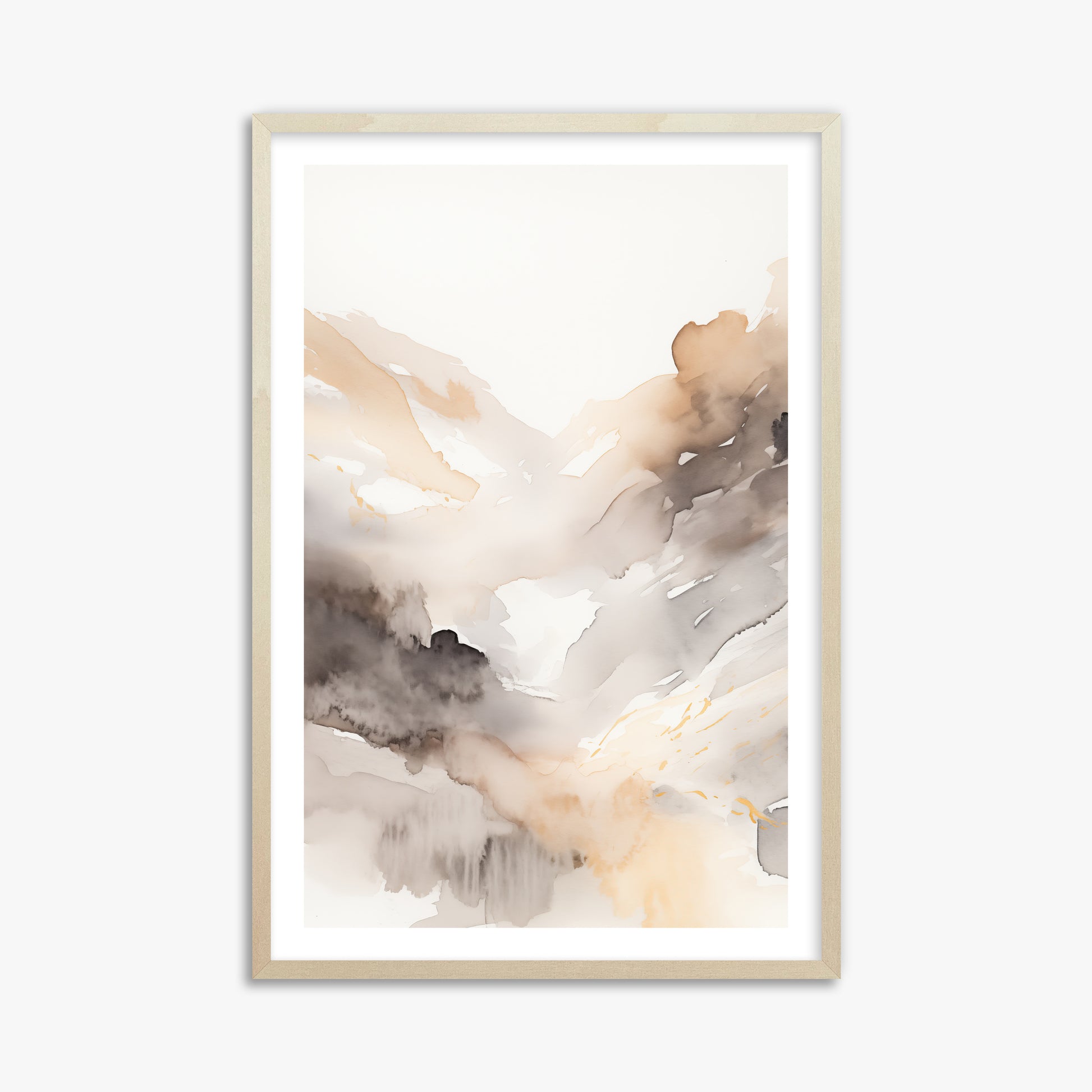 Misty Mountain Veil, 61x91cm Framed Art Reproduction With Lime Wood Frame