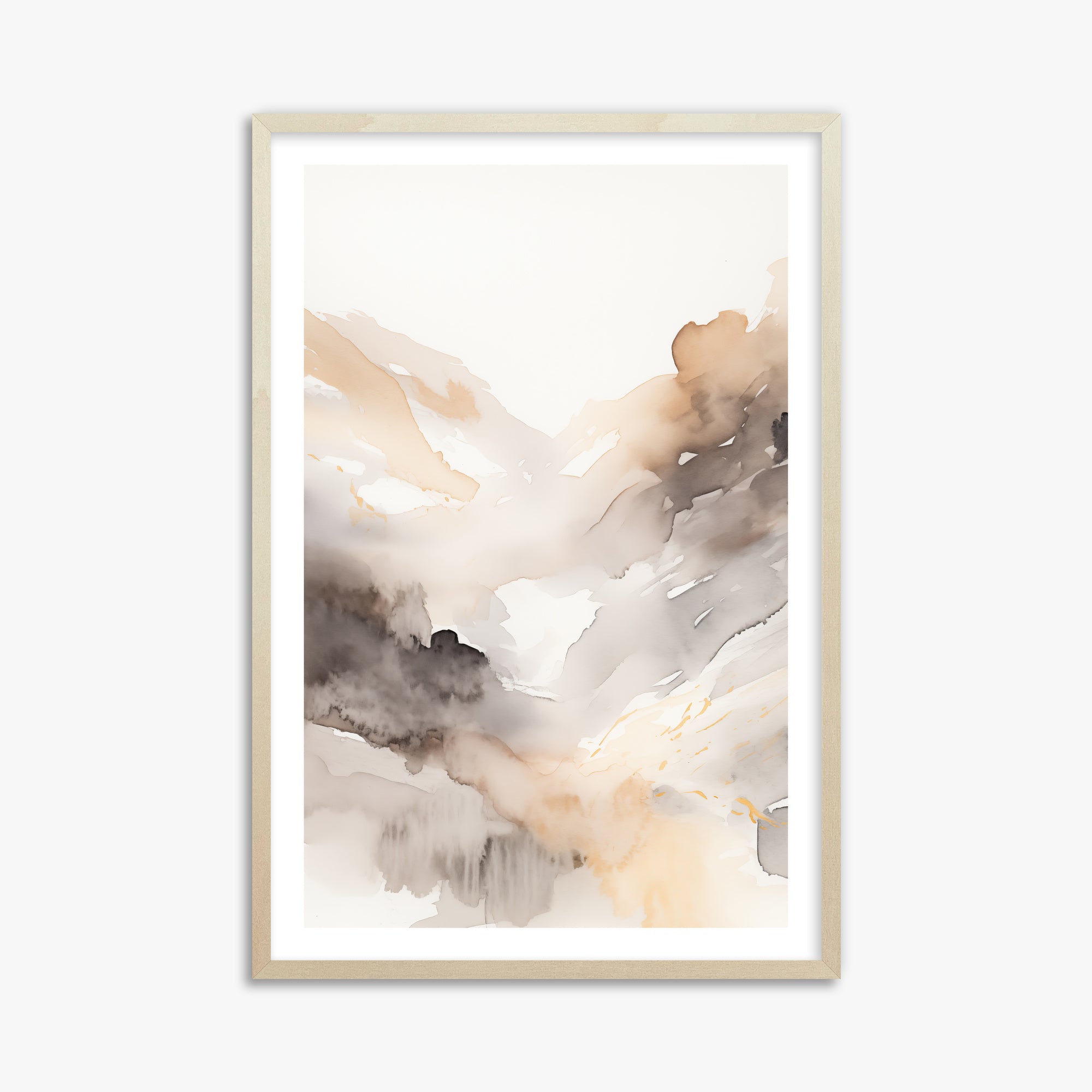 Misty Mountain Veil, 61x91cm Framed Art Reproduction With Lime Wood Frame