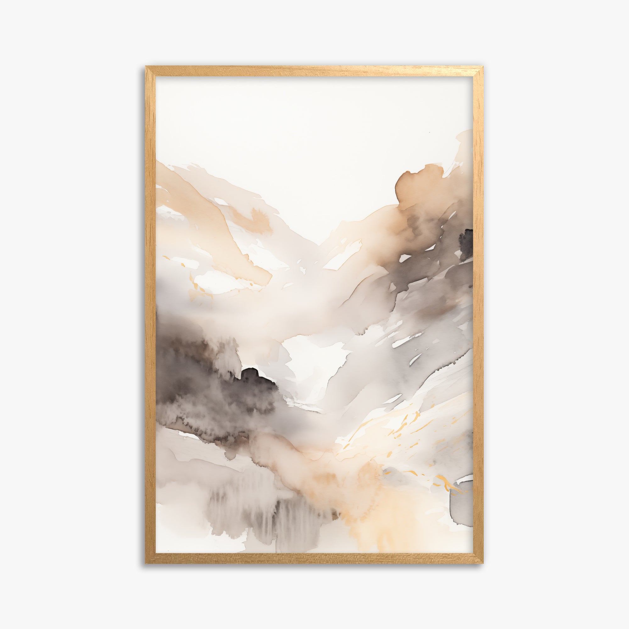 Misty Mountain Veil, 61x91cm Framed Poster With Oak Frame