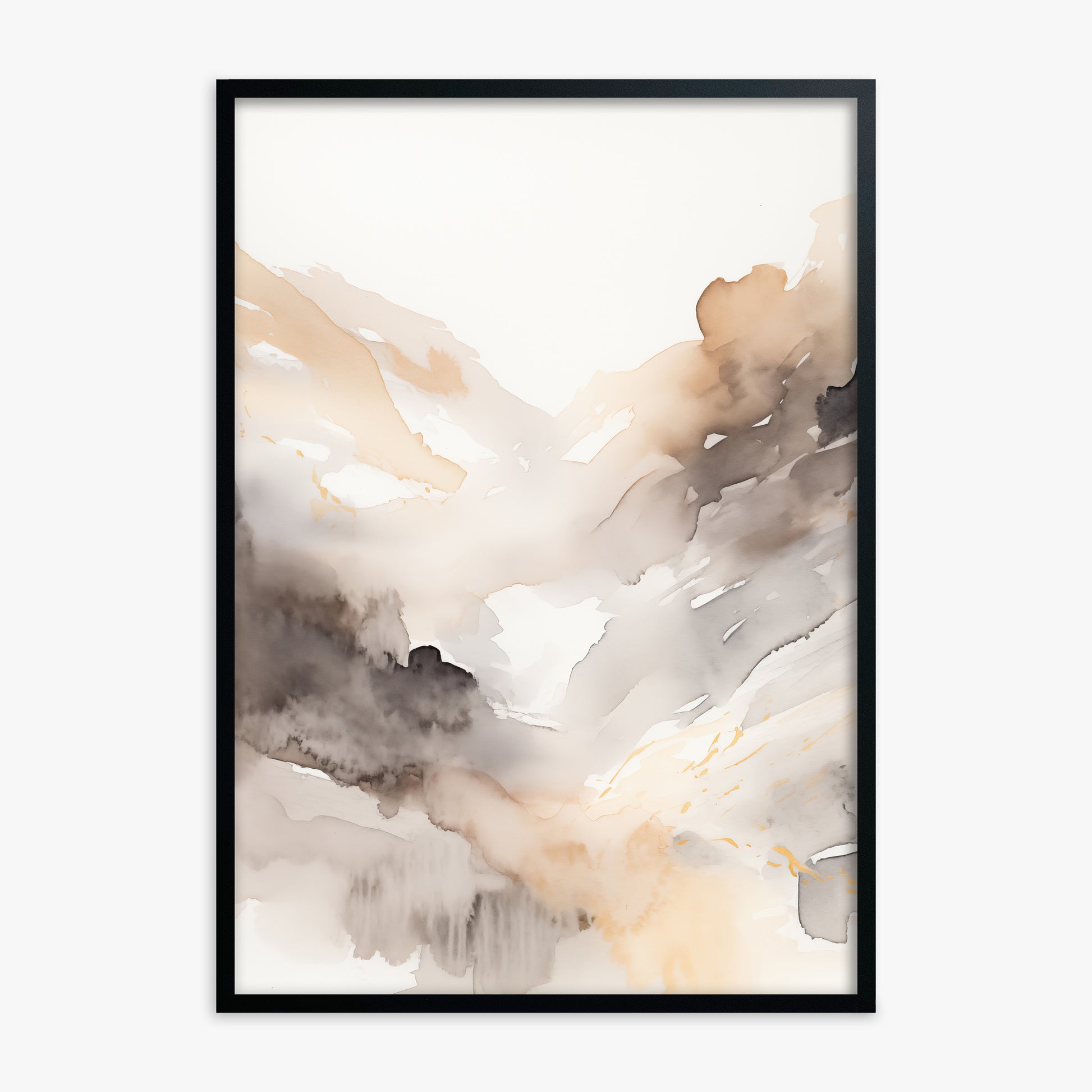 Misty Mountain Veil, Black Framed Poster With Black Frame