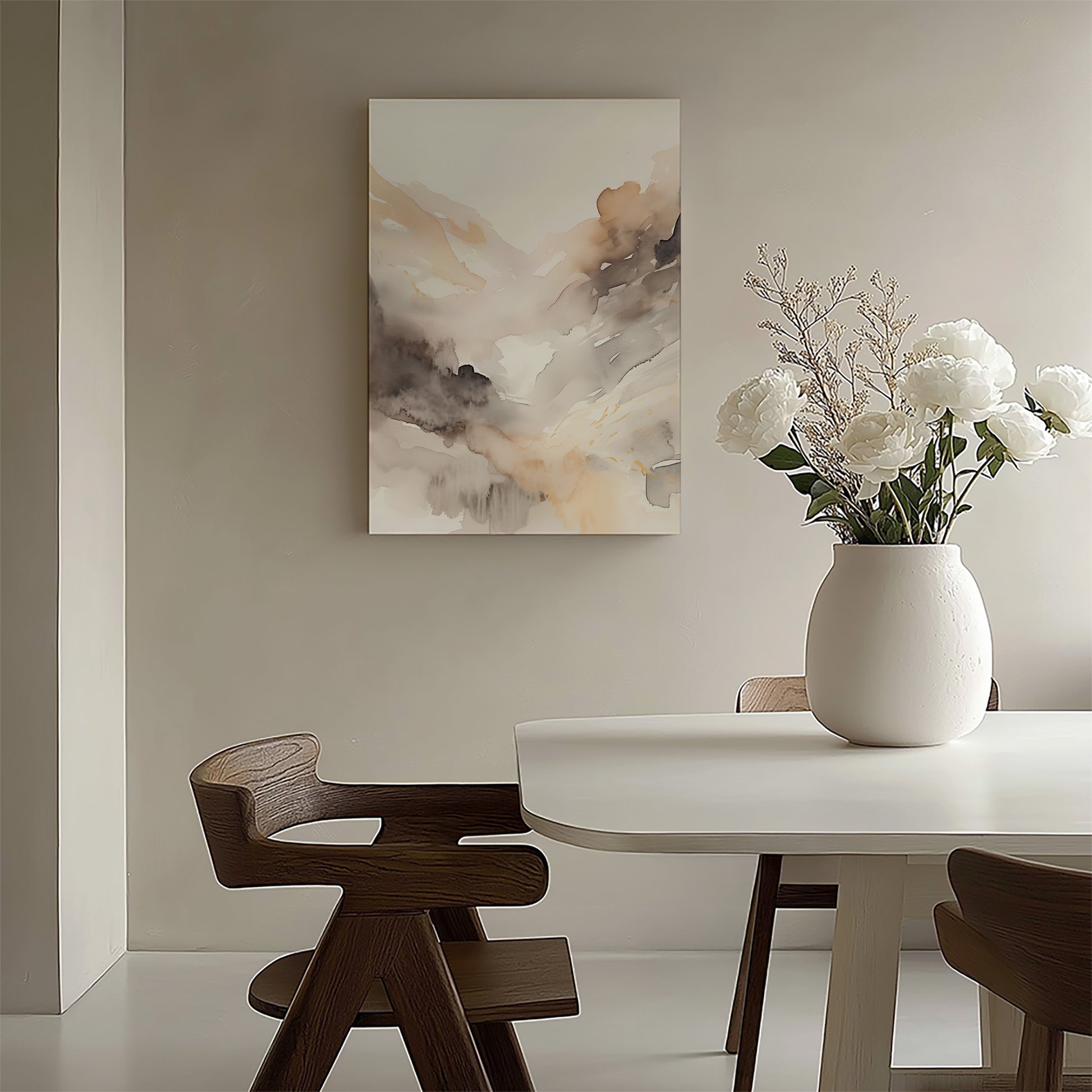 Design Concept No. 58 for Misty Mountain Veil Japanese Satin Canvas Wall Art