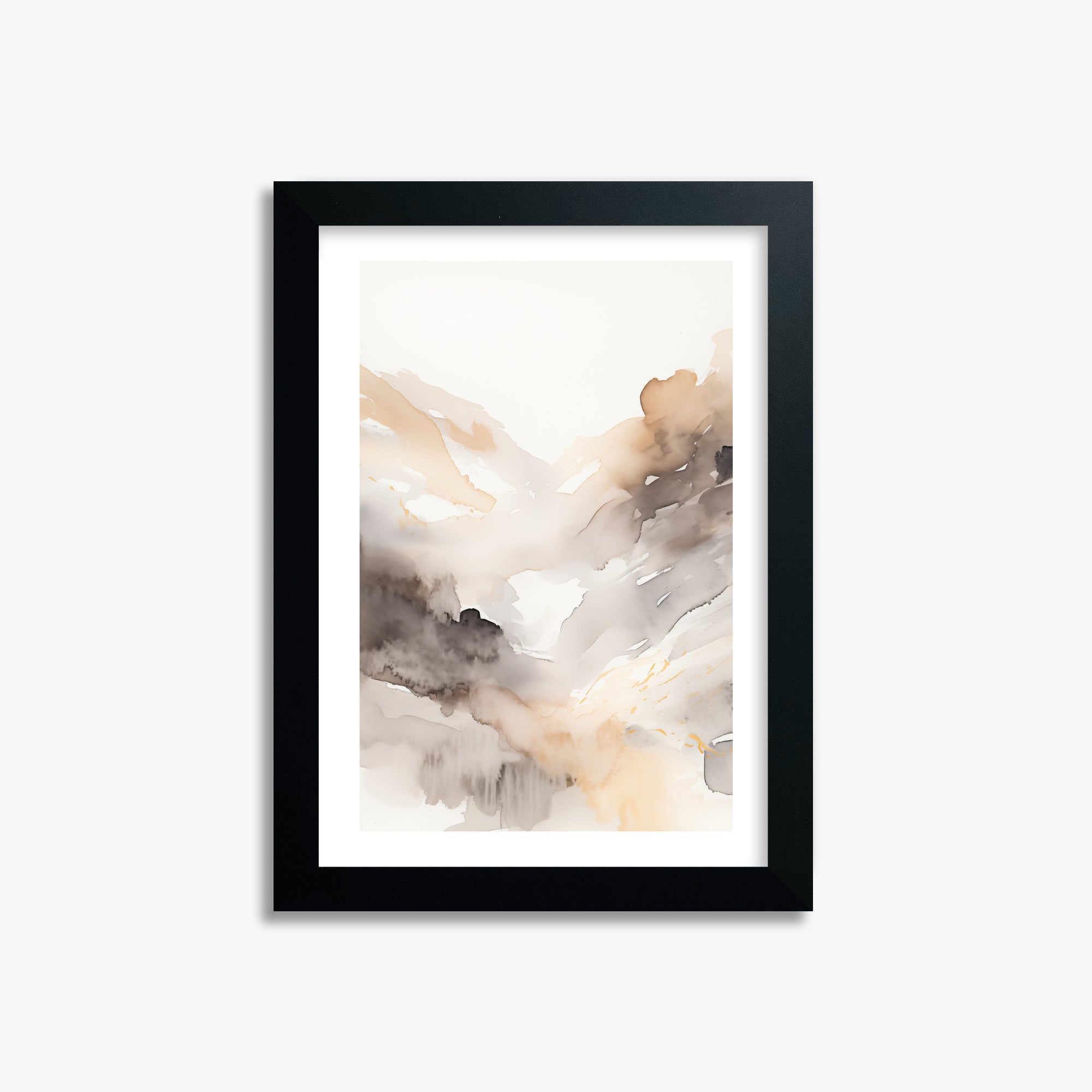 Misty Mountain Veil, 21x30cm Black Framed Art Reproduction