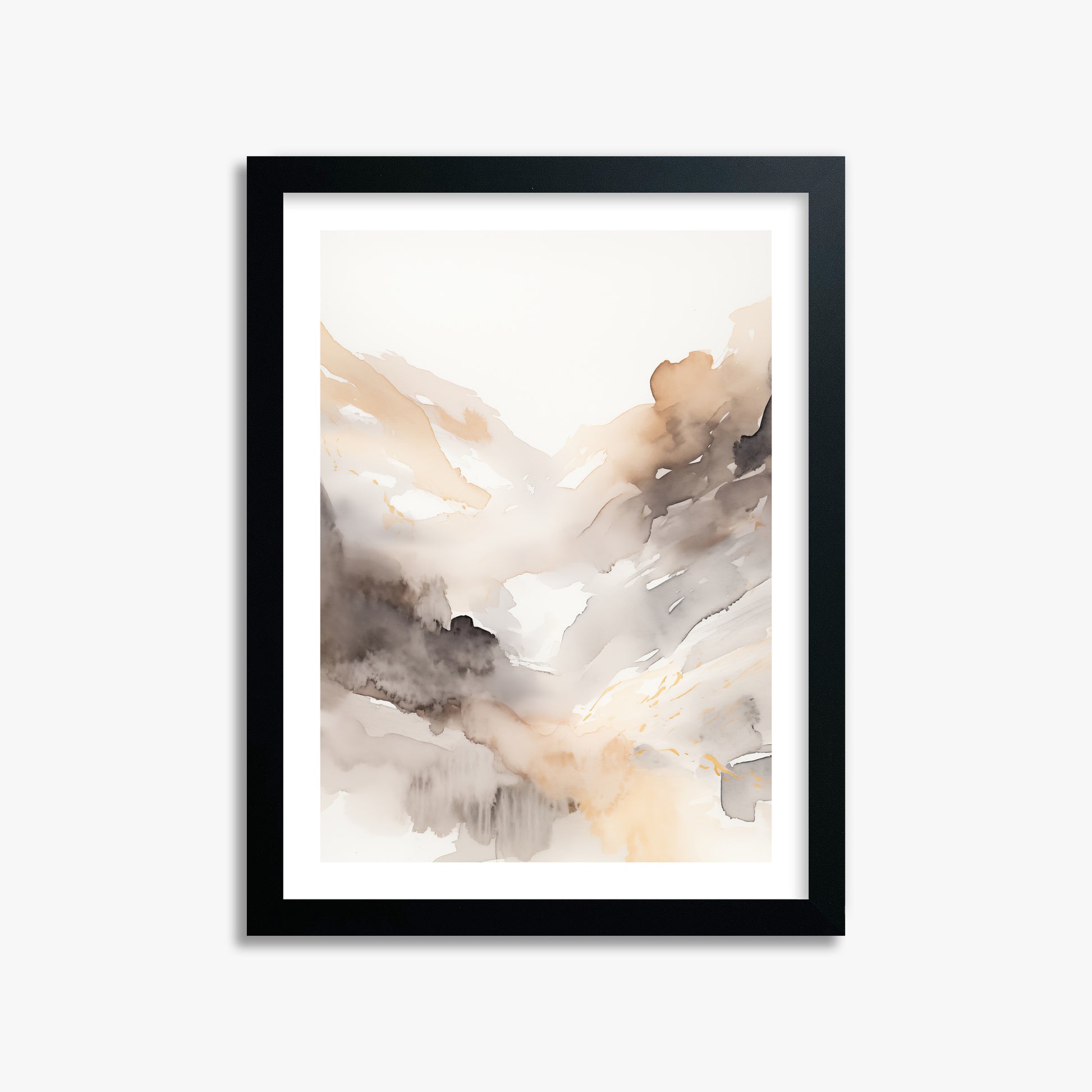 Misty Mountain Veil, 30x40cm Black Framed Art Reproduction