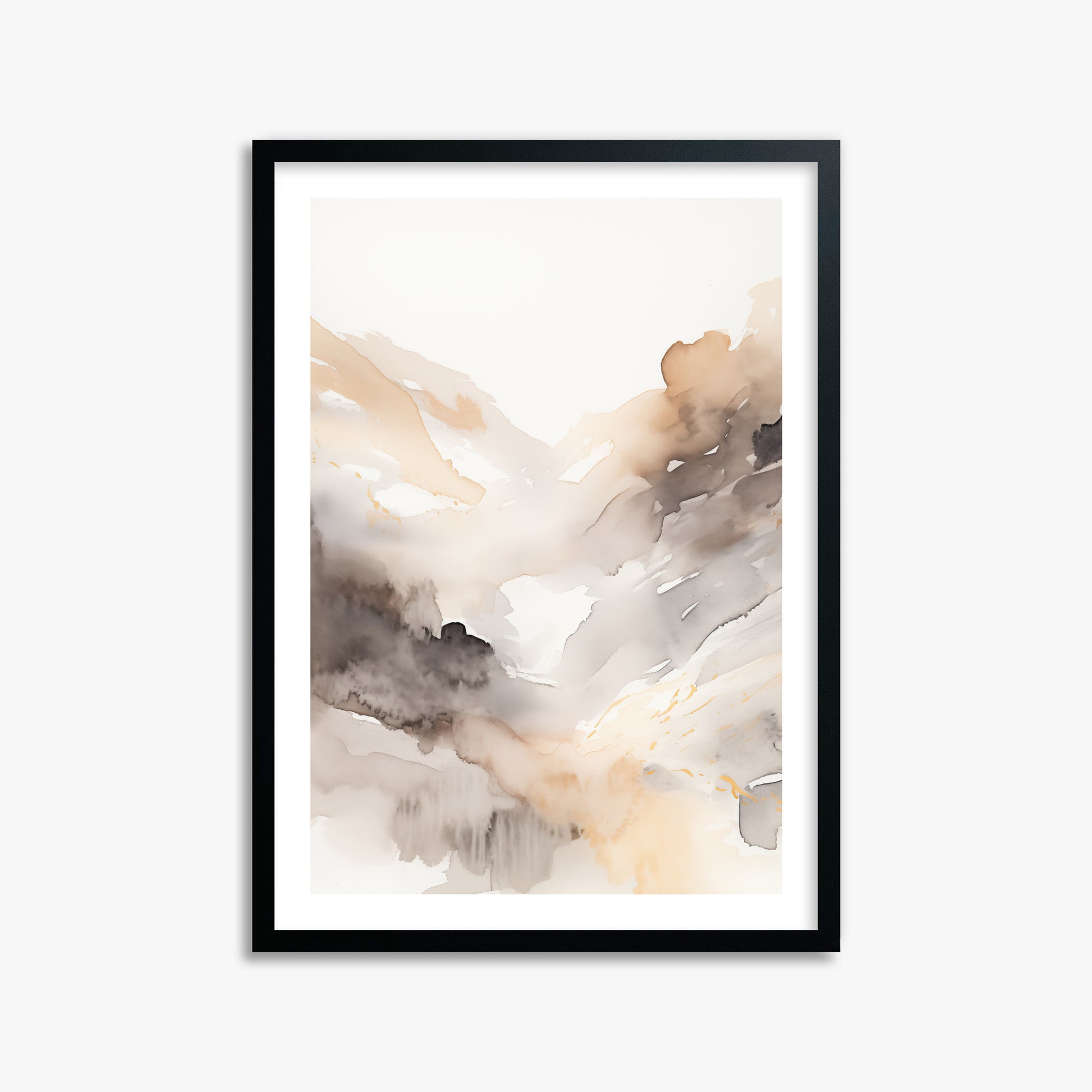 Misty Mountain Veil, 50x70cm Black Framed Art Reproduction