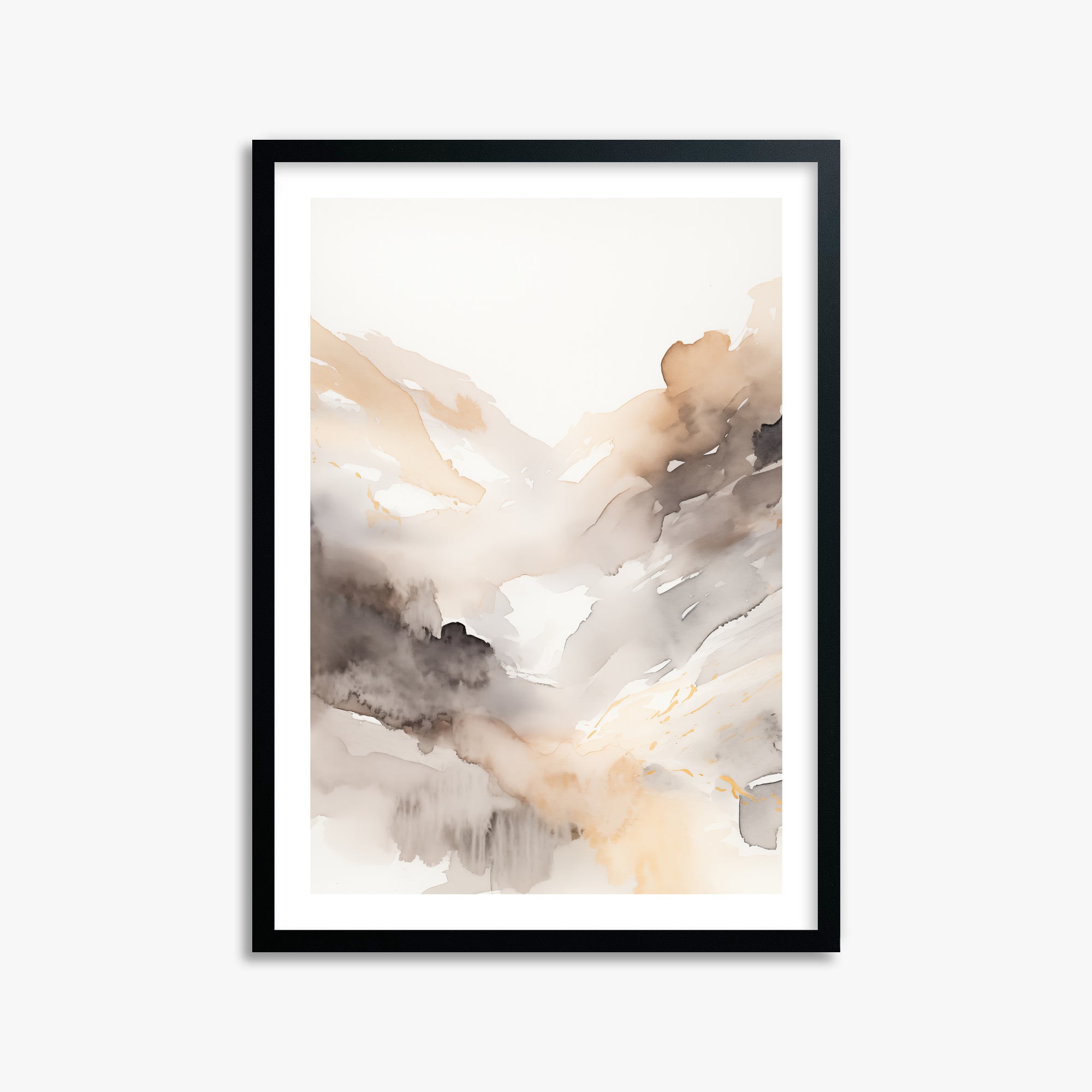 Misty Mountain Veil, 50x70cm Black Framed Art Reproduction
