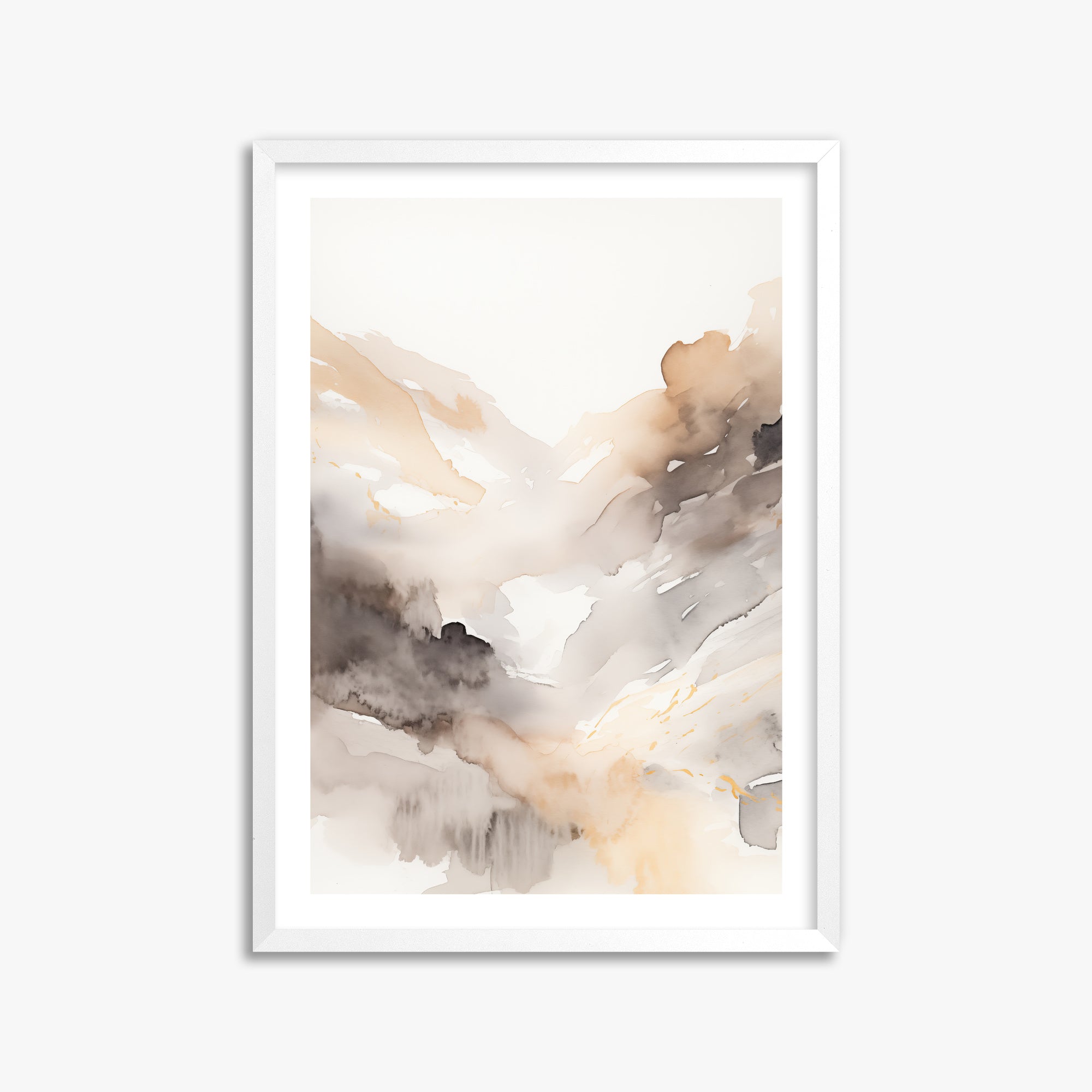 Misty Mountain Veil, 50x70cm Whitek Framed Art Reproduction