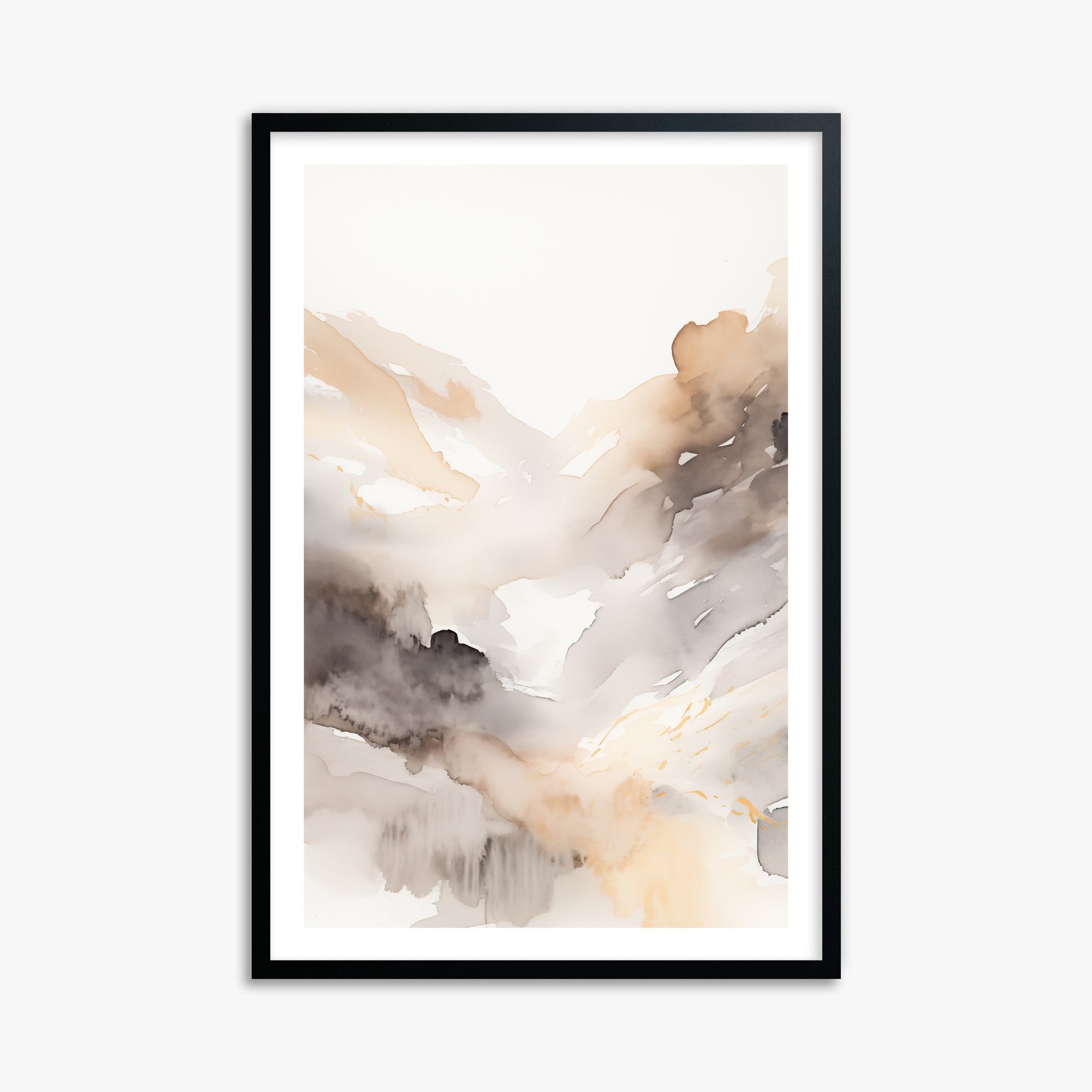 Misty Mountain Veil, 61x91cm Black Framed Art Reproduction