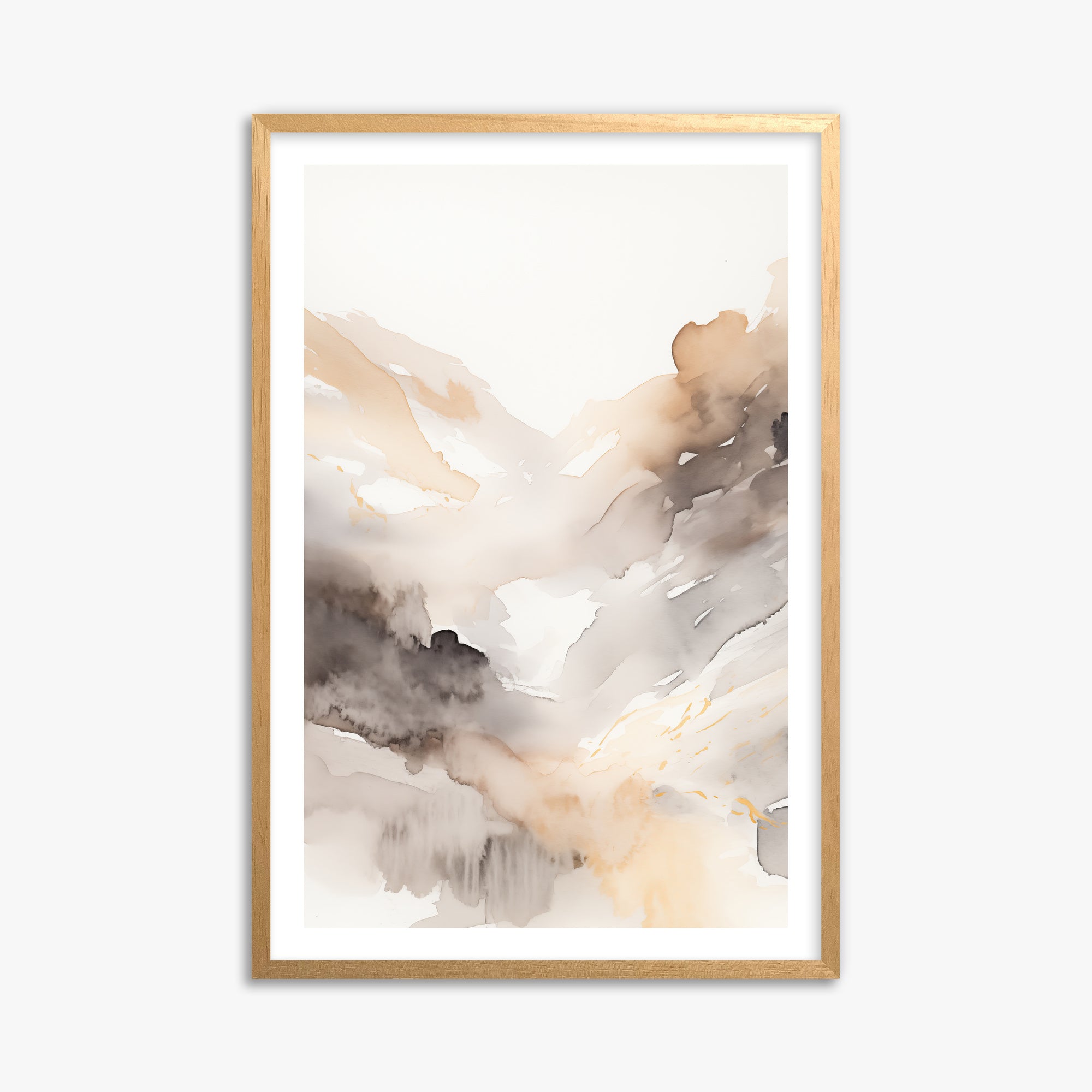 Misty Mountain Veil, 61x91cm Oak Framed Art Reproduction