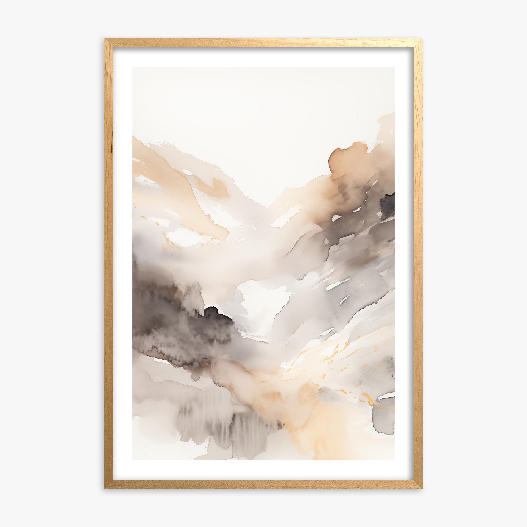 Misty Mountain Veil, 70x100cm Oak Framed Art Reproduction
