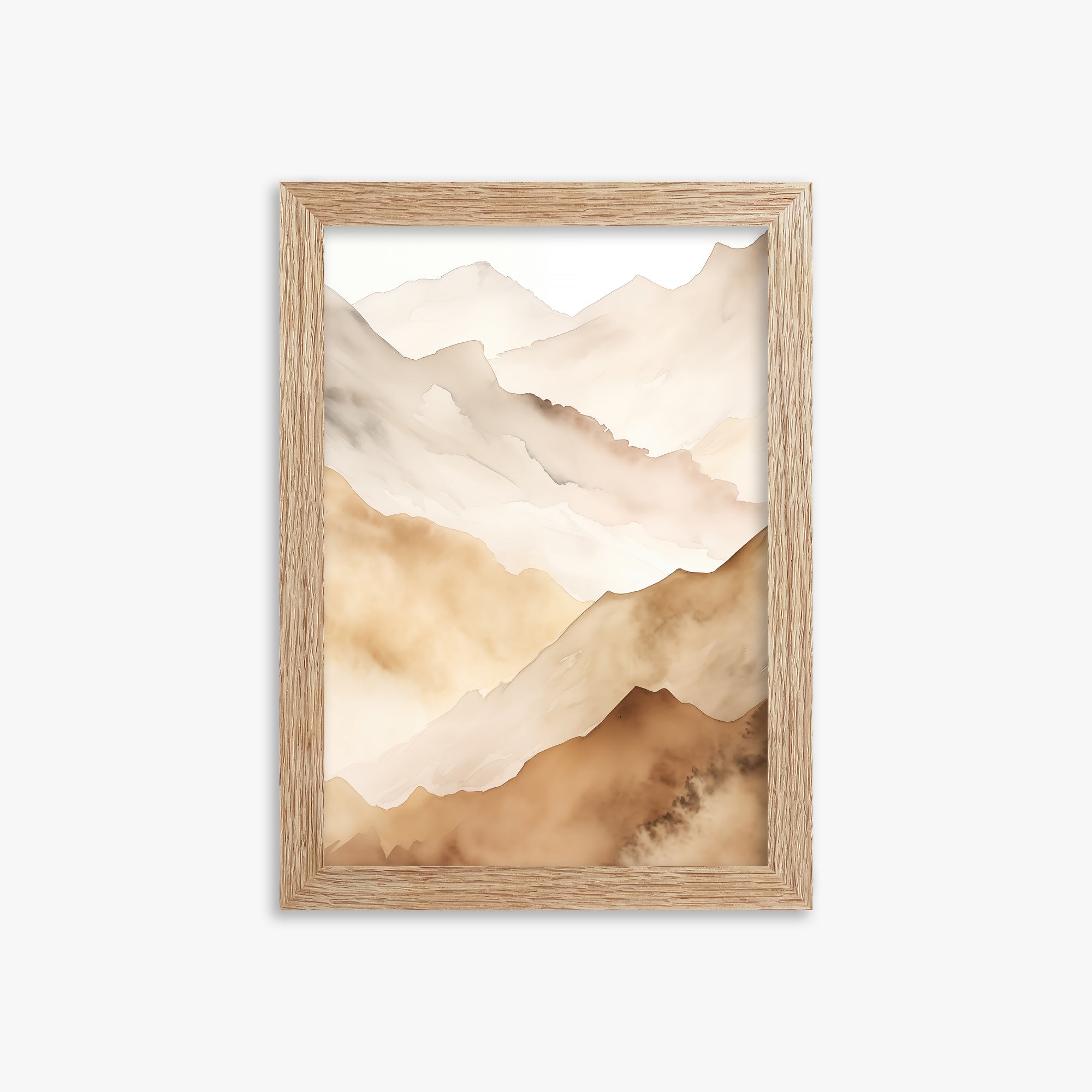 Layered Horizon, 21x30cm Framed Art Reproduction With Raw Oak Frame
