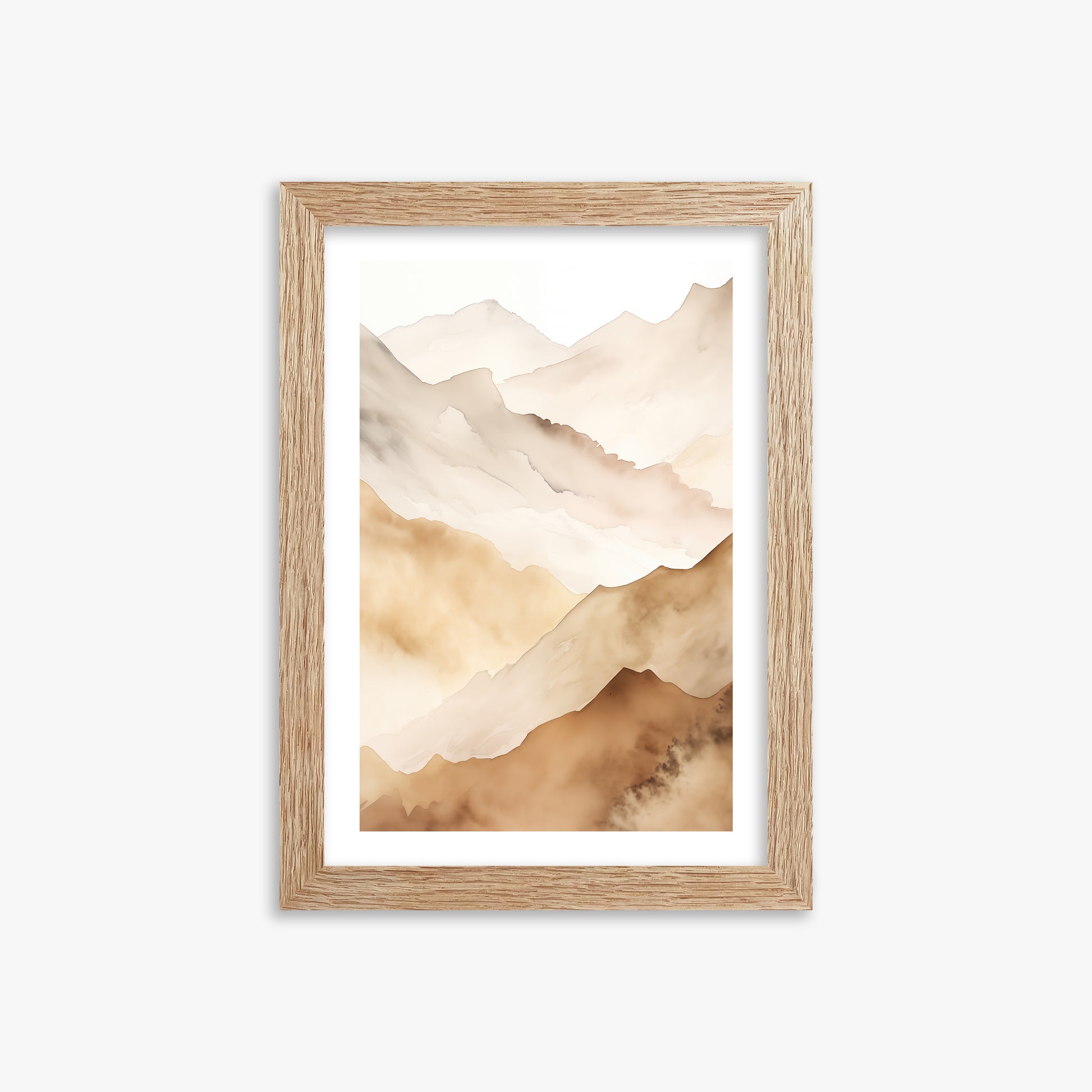 Layered Horizon, 21x30cm Framed Art Reproduction With Raw Oak Frame