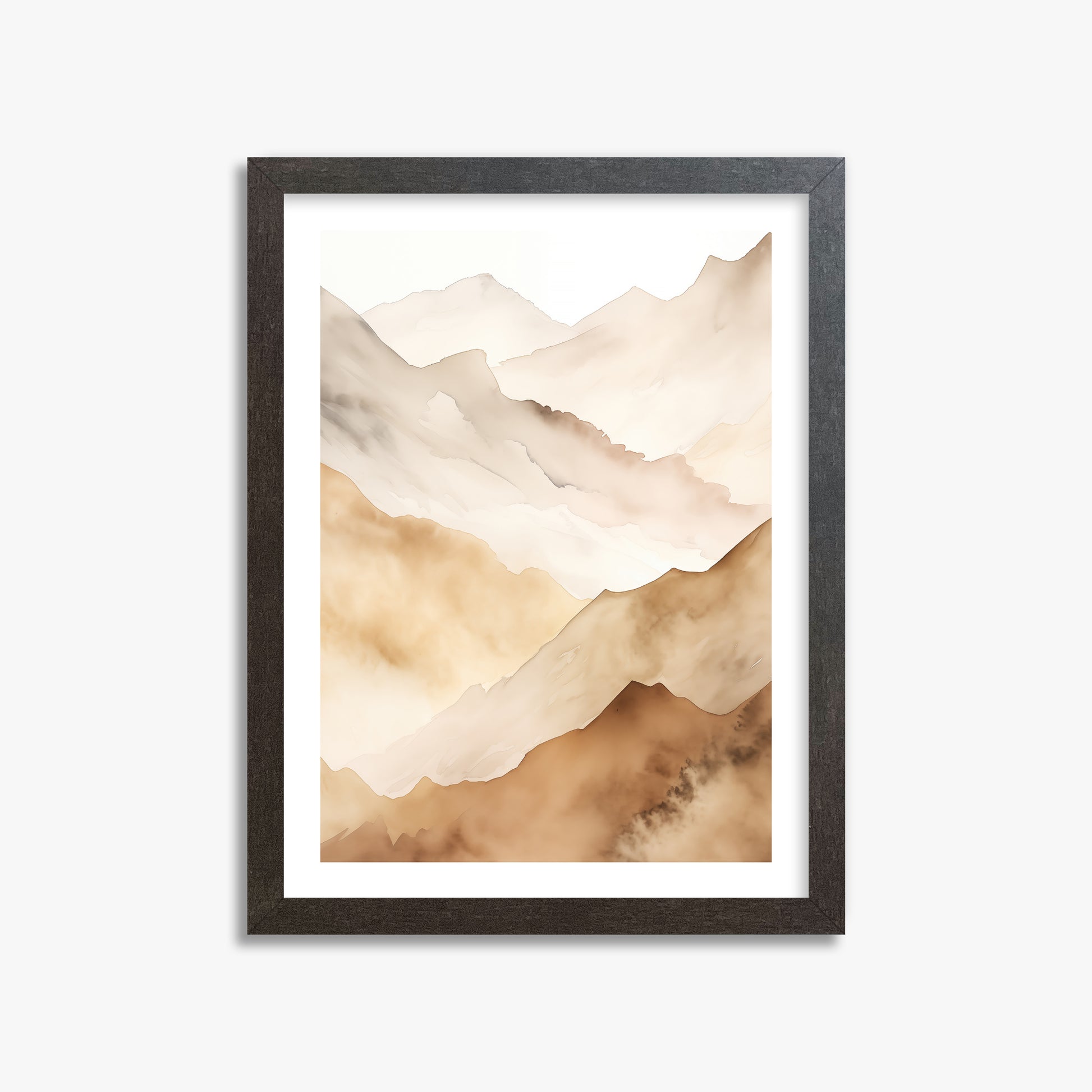 Layered Horizon, 30x40cm Framed Art Reproduction With Espresso Frame