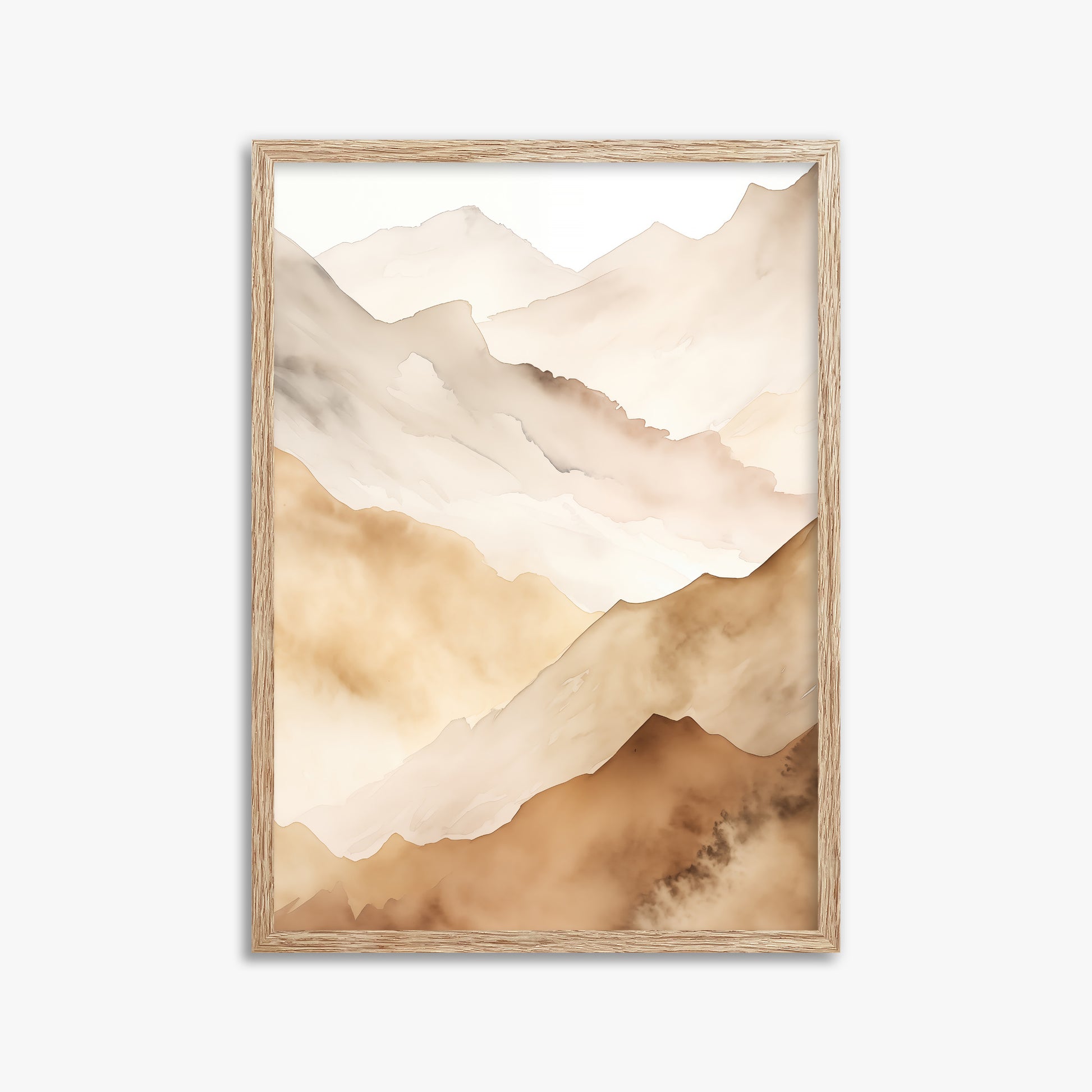 Layered Horizon, 50x70cm Framed Art Reproduction With Raw Oak Frame