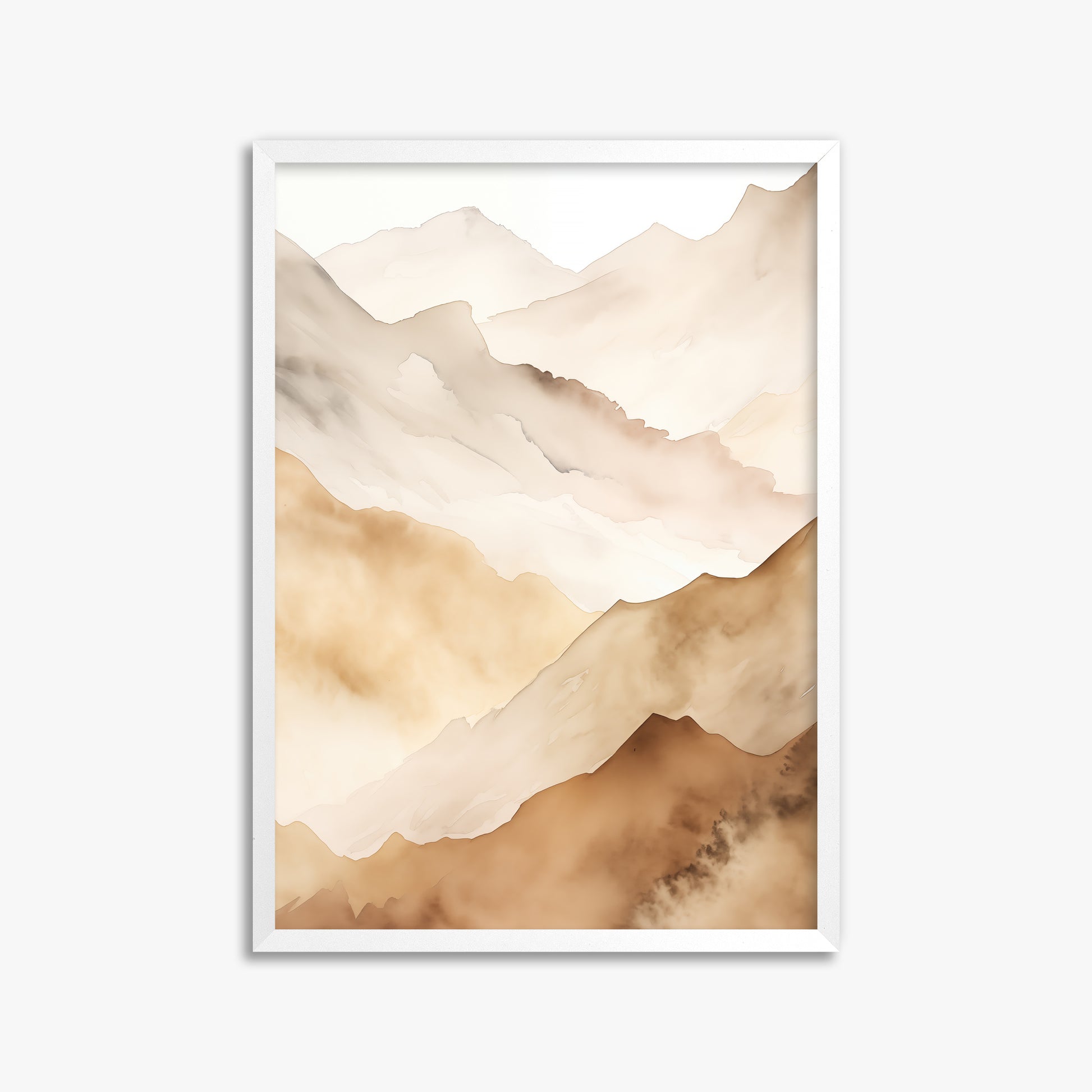 Layered Horizon, 50x70cm Framed Poster With White Frame