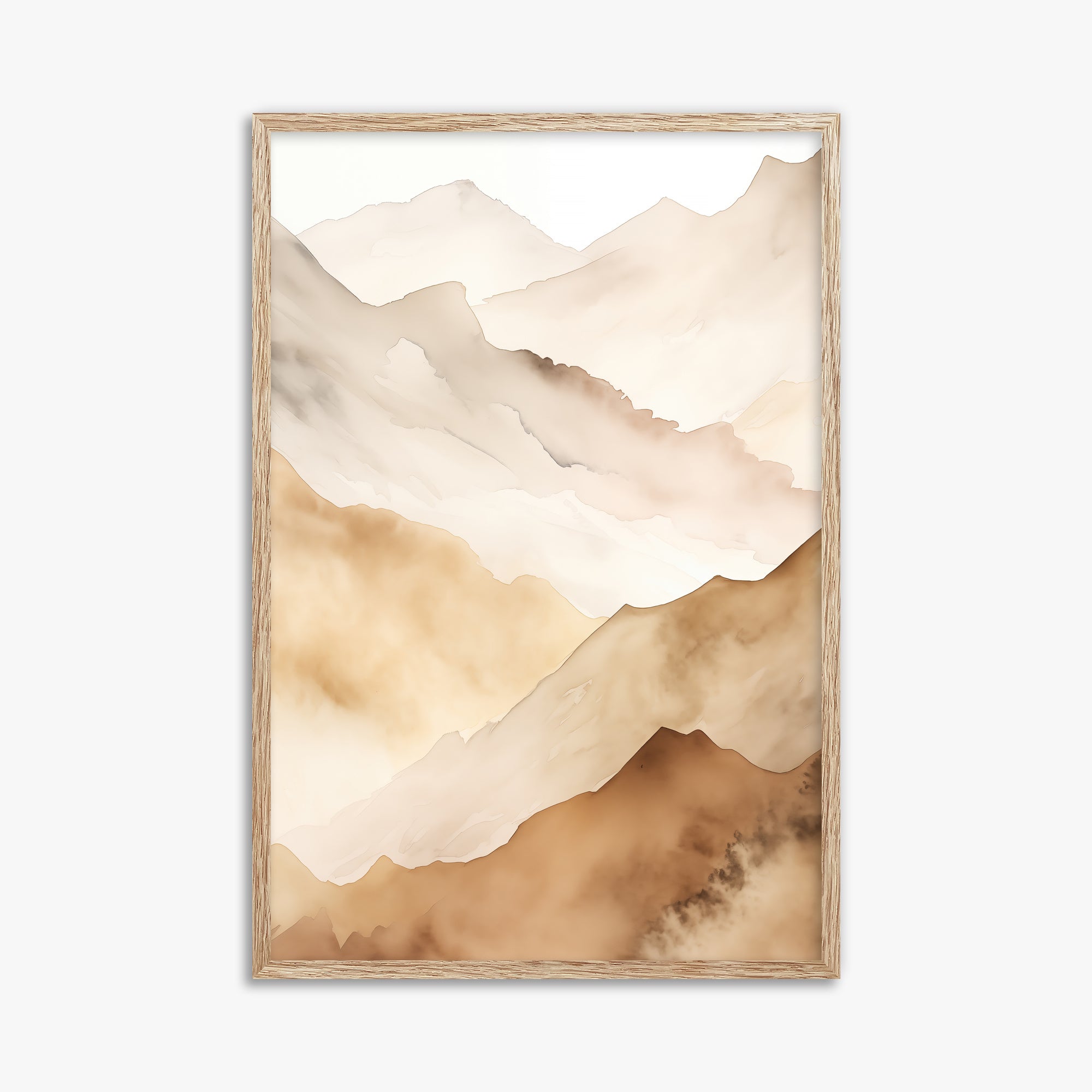 Layered Horizon, 61x91cm Framed Art Reproduction With Raw Oak Frame