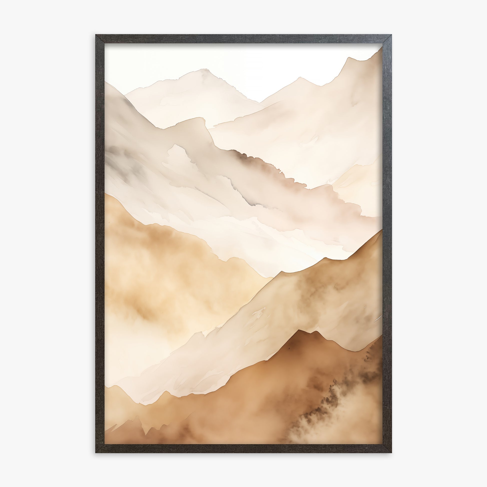 Layered Horizon, 70x100cm Framed Art Reproduction With Espresso Frame