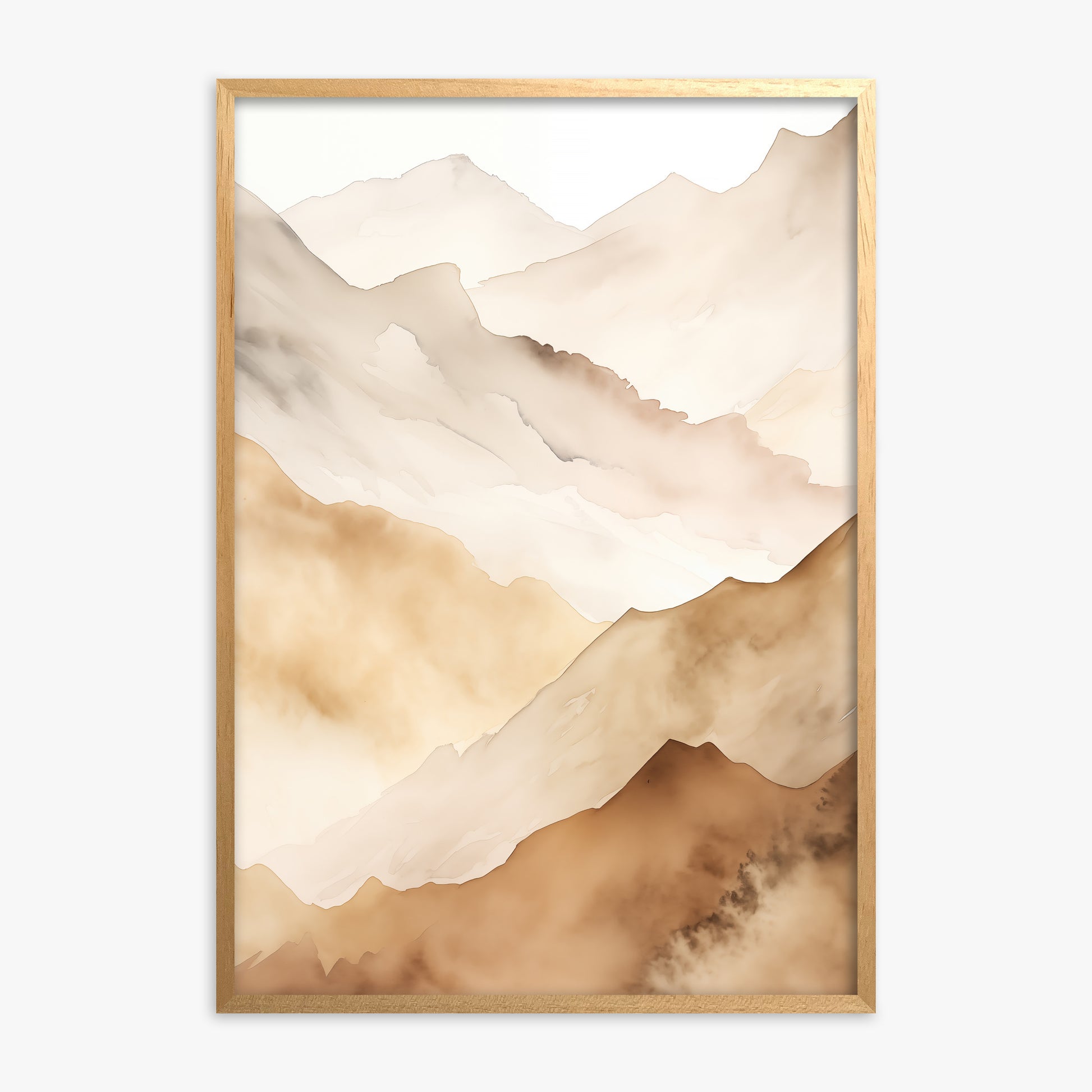 Layered Horizon, Oak Framed Poster With Oak Frame