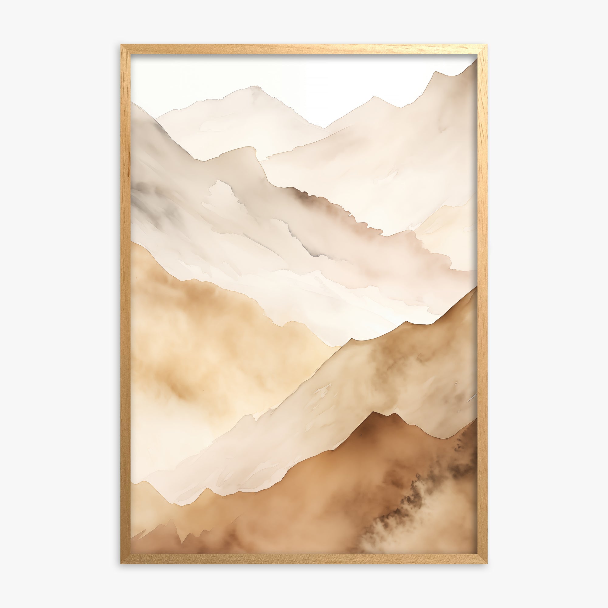 Layered Horizon, Oak Framed Poster With Oak Frame