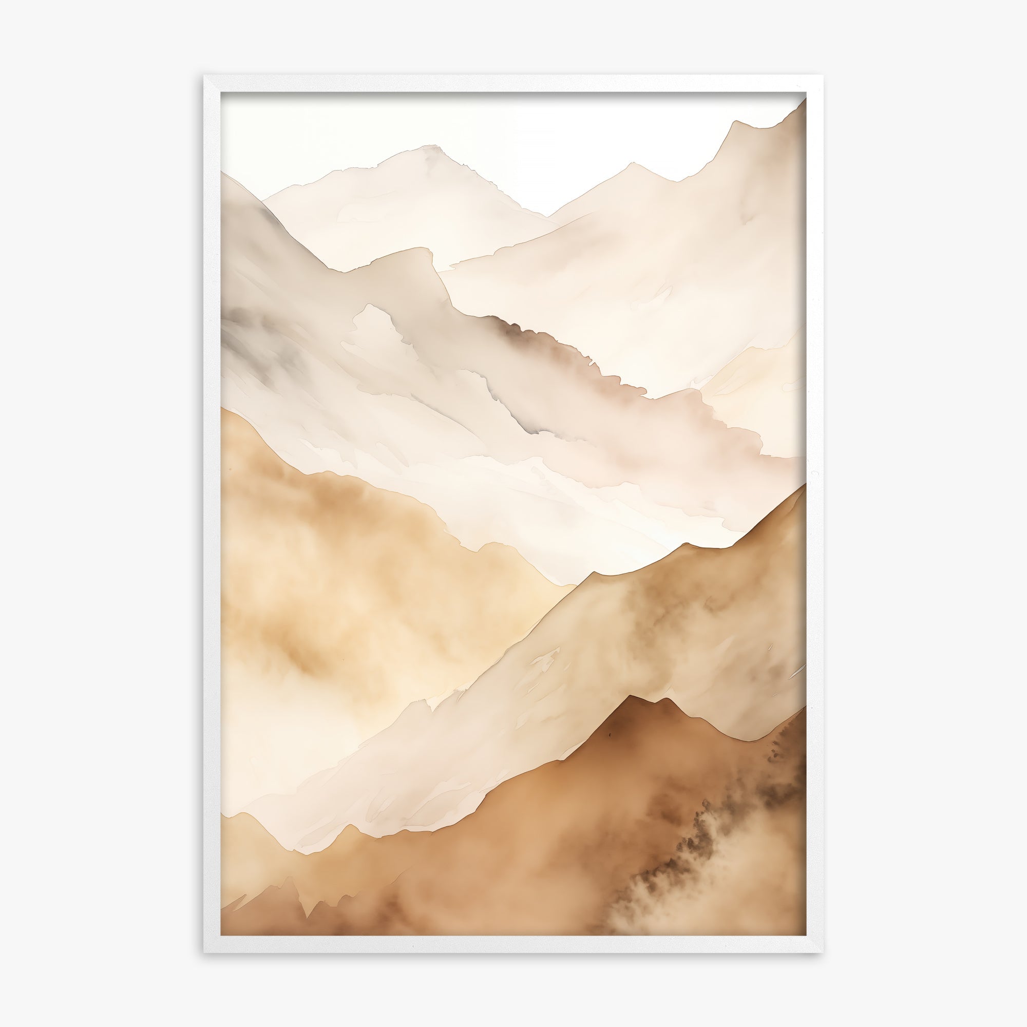 Layered Horizon, White Framed Poster With White Frame