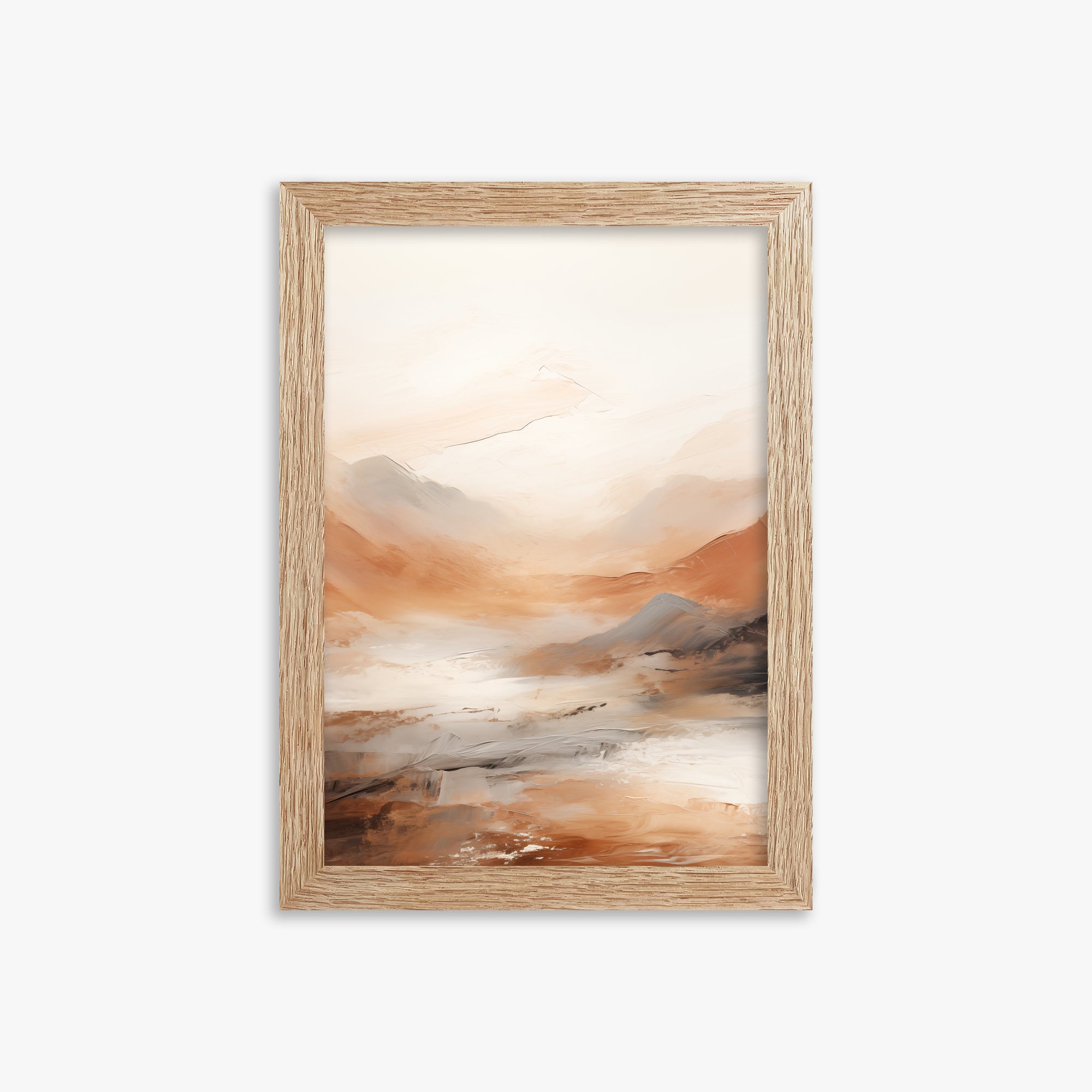 Desert Mirage Valley, 21x30cm Framed Art Reproduction With Raw Oak Frame