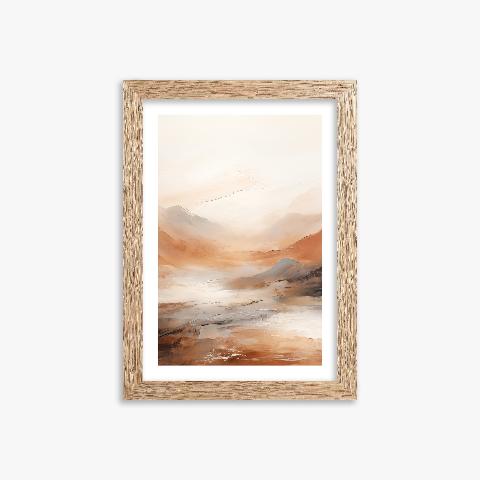 Desert Mirage Valley, 21x30cm Framed Art Reproduction With Raw Oak Frame
