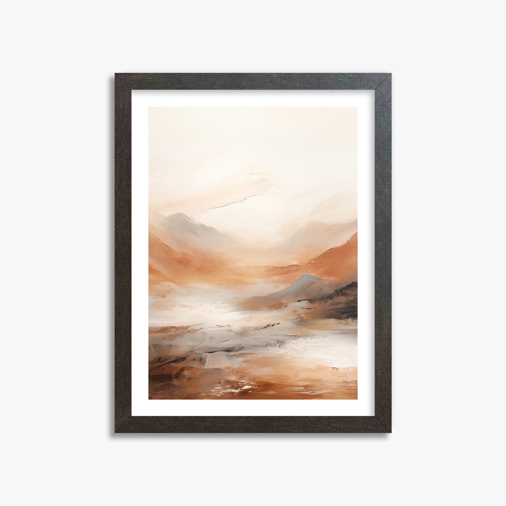 Desert Mirage Valley, 30x40cm Framed Art Reproduction With Espresso Frame