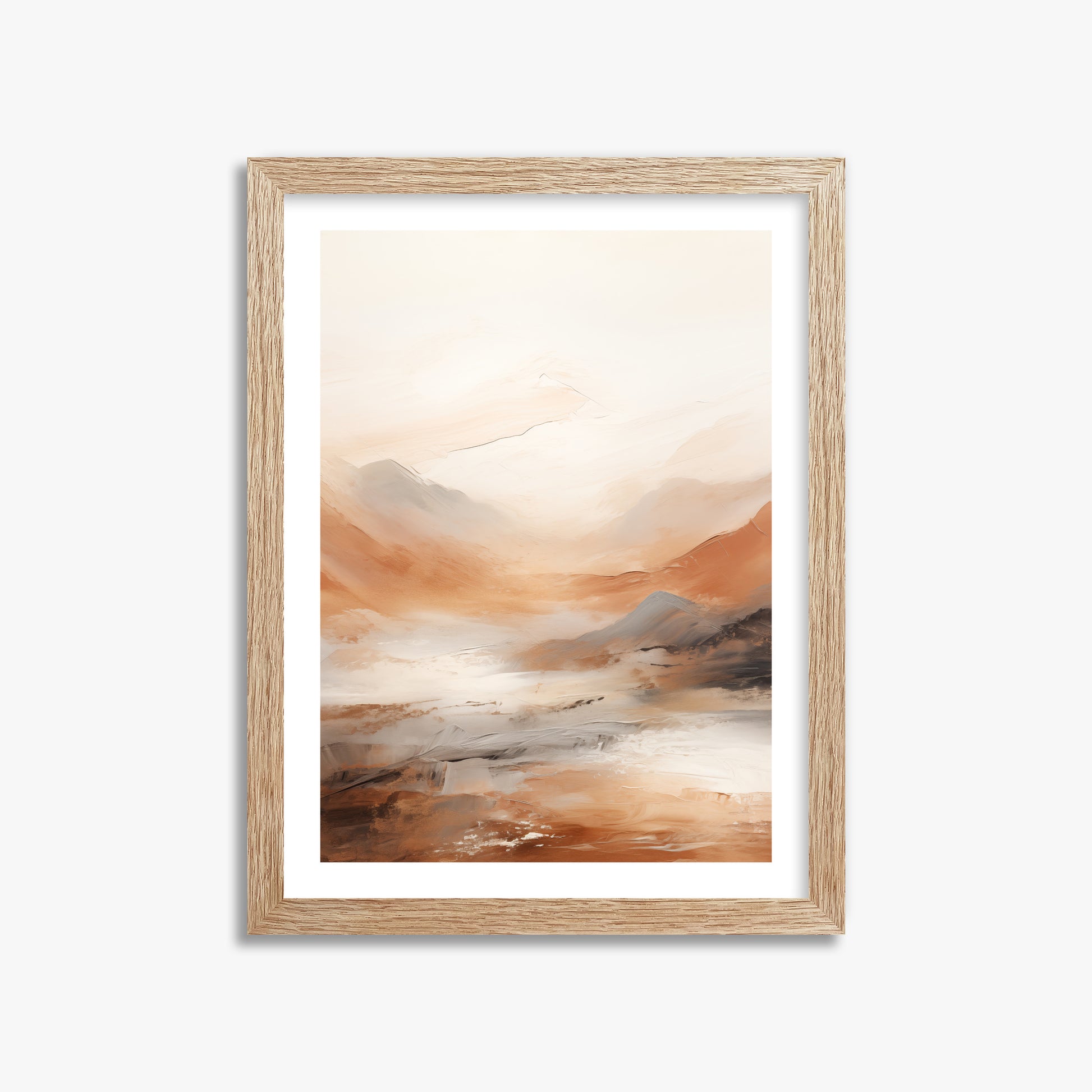 Desert Mirage Valley, 30x40cm Framed Art Reproduction With Raw Oak Frame