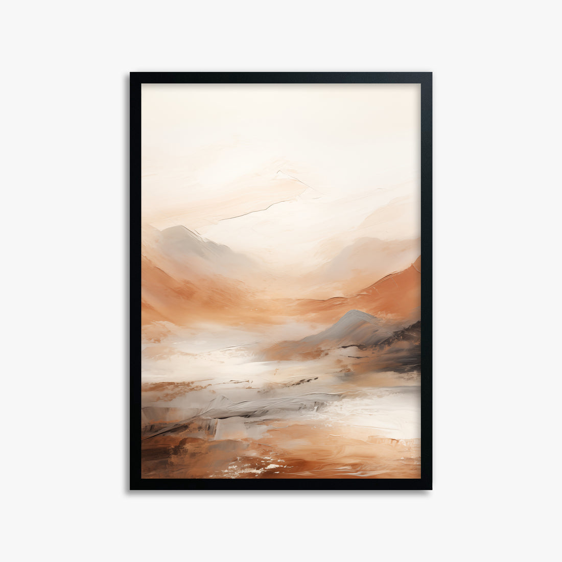 Desert Mirage Valley, 50x70cm Framed Poster With Black Frame