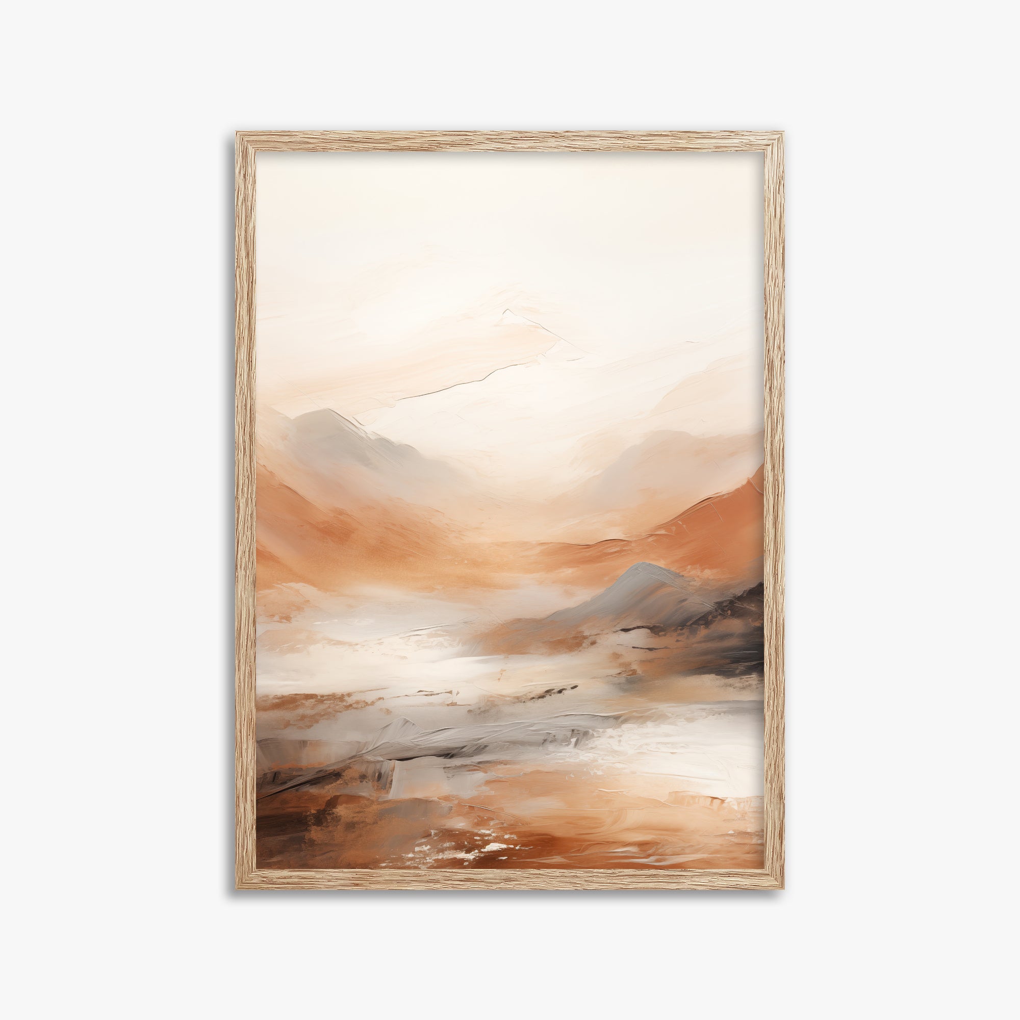 Desert Mirage Valley, 50x70cm Framed Art Reproduction With Raw Oak Frame
